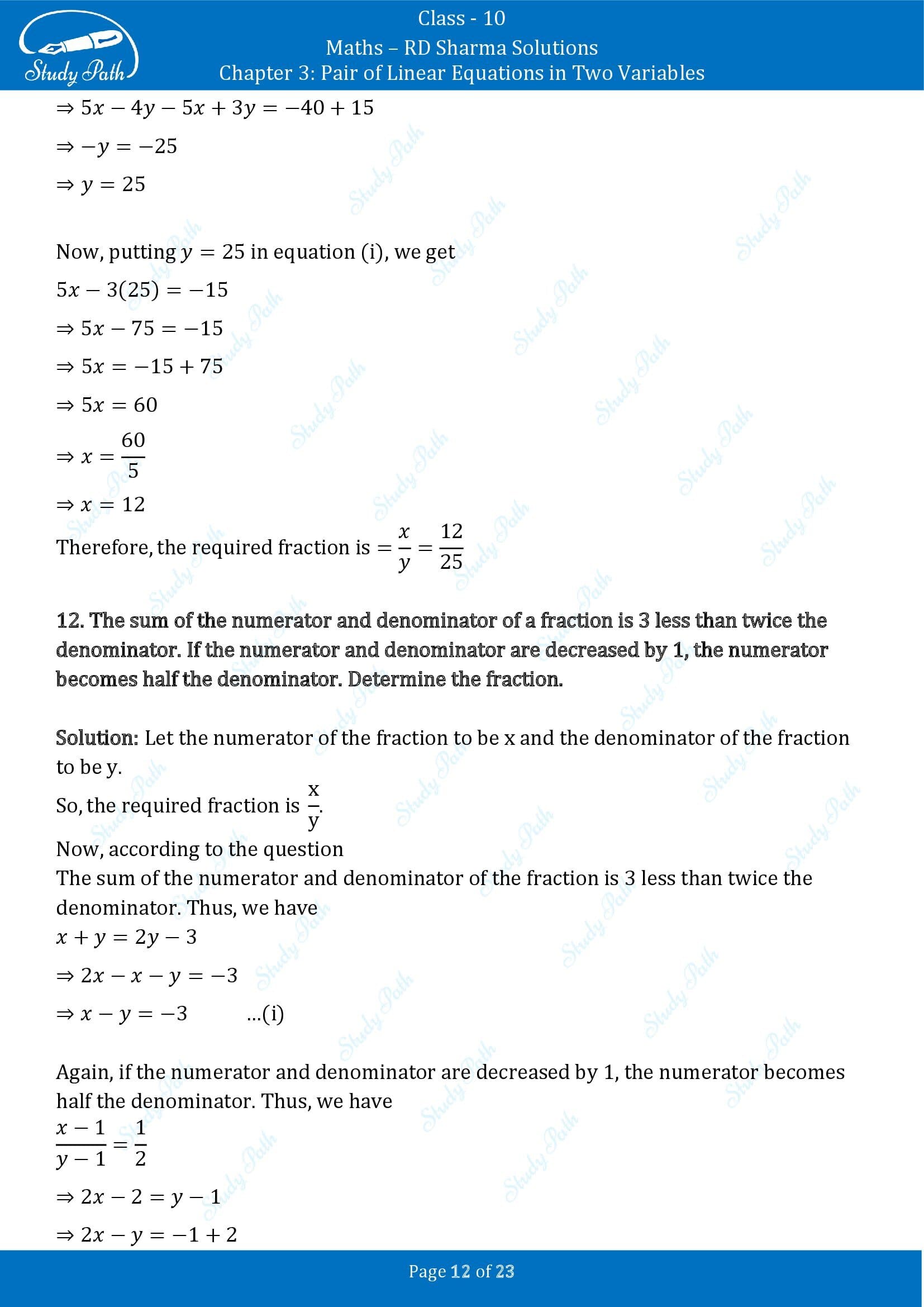 RD Sharma Solutions Class 10 Chapter 3 Pair of Linear Equations in Two Variables Exercise 3.8 00012