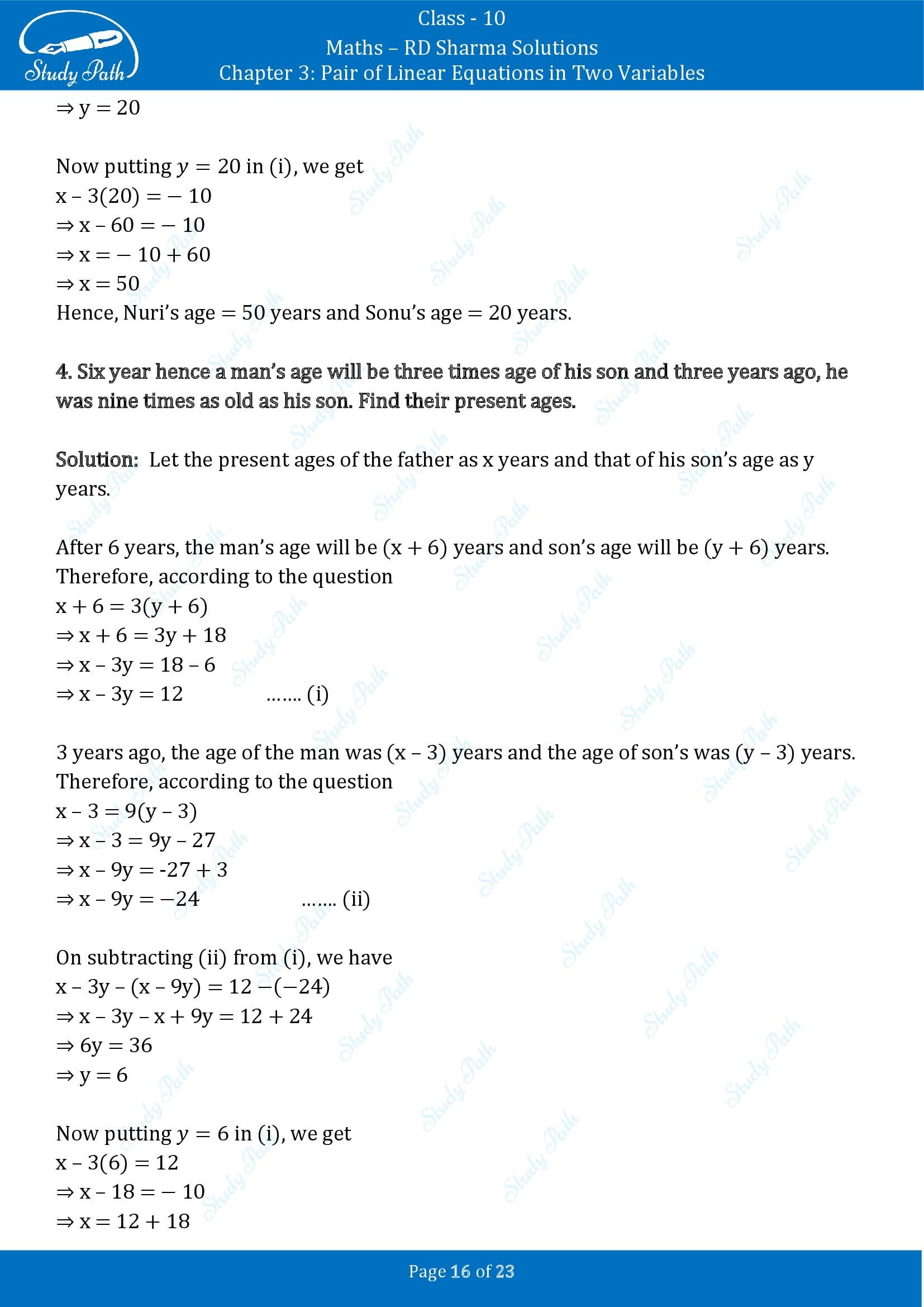 RD Sharma Solutions Class 10 Chapter 3 Pair of Linear Equations in Two Variables Exercise 3.8 00016