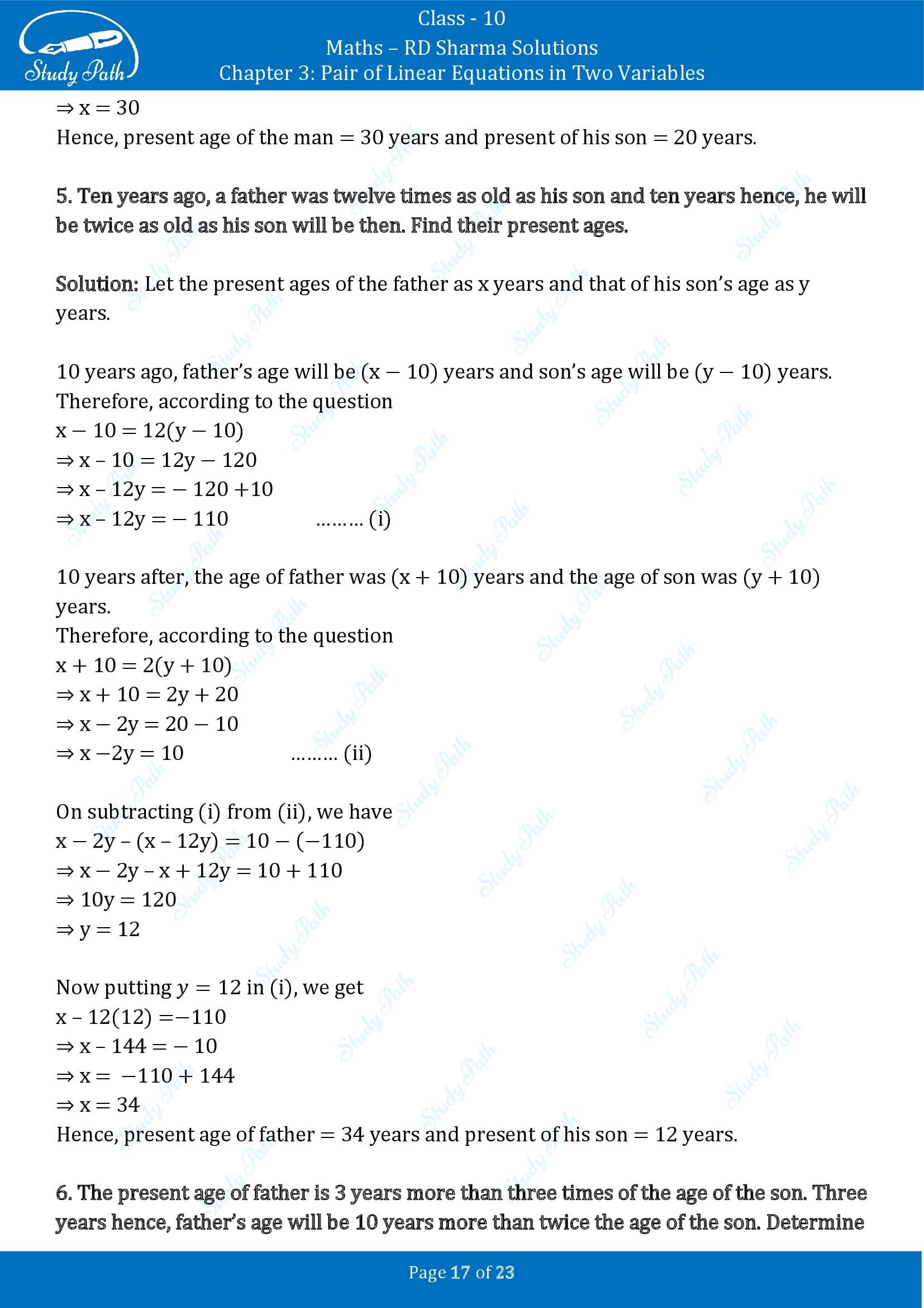 RD Sharma Solutions Class 10 Chapter 3 Pair of Linear Equations in Two Variables Exercise 3.8 00017