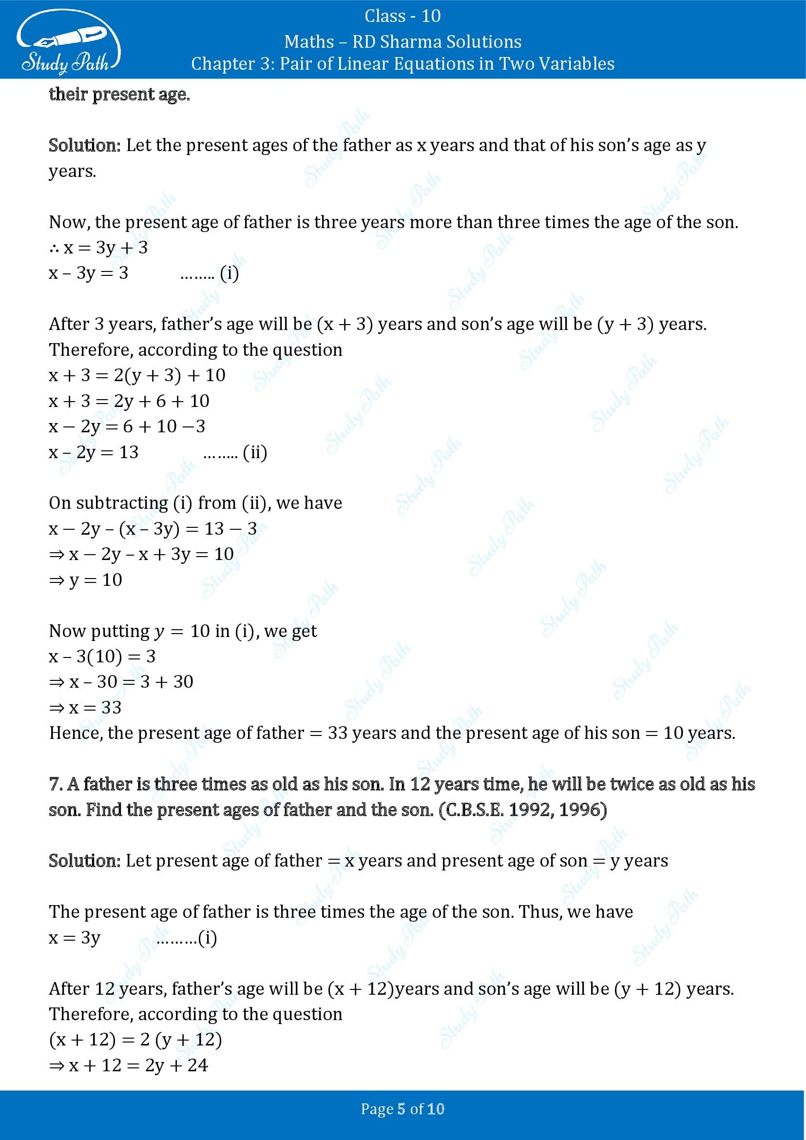RD Sharma Solutions Class 10 Chapter 3 Pair of Linear Equations in Two Variables Exercise 3.9 00005