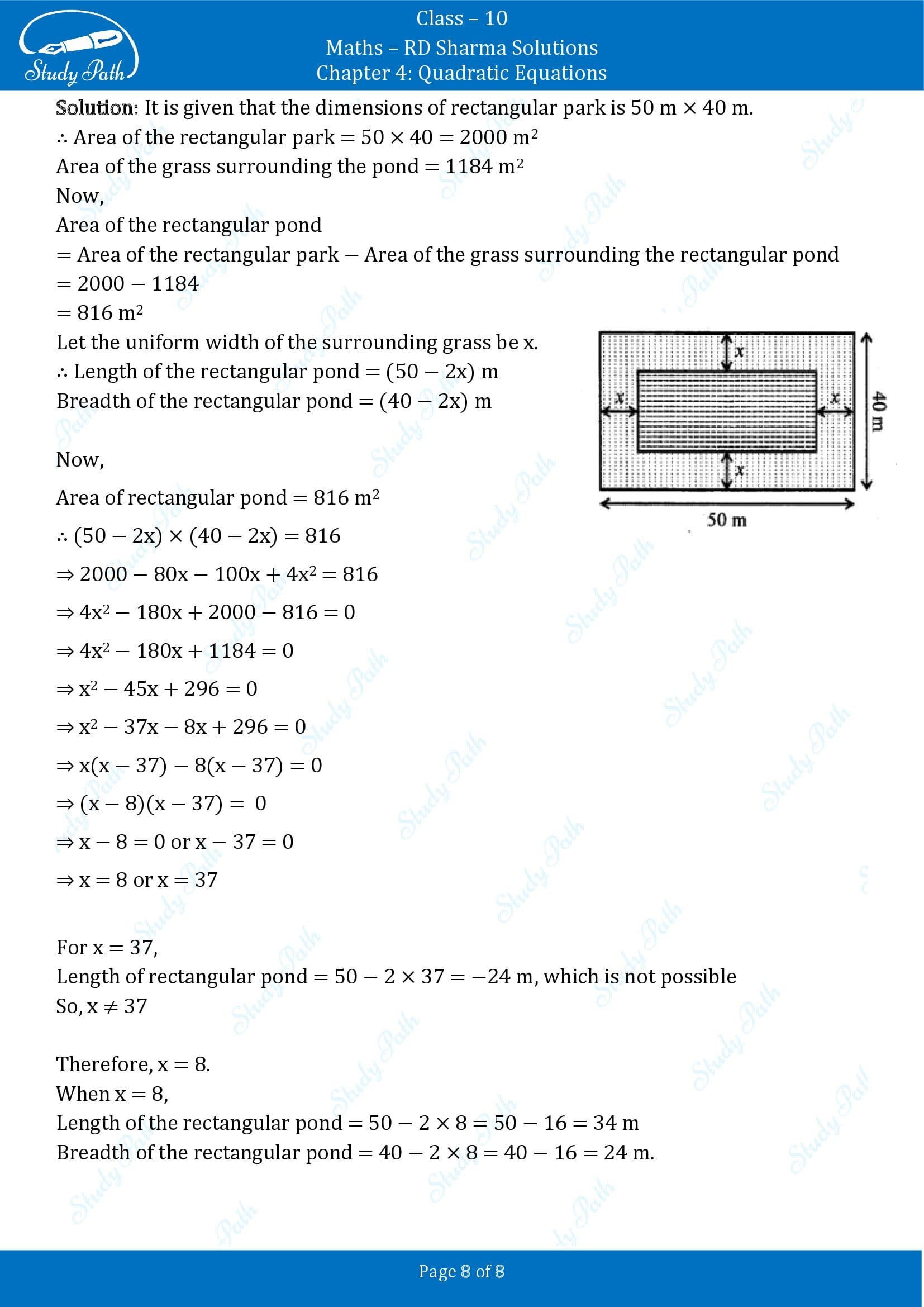 RD Sharma Solutions Class 10 Chapter 4 Quadratic Equations Exercise 4.11 00008