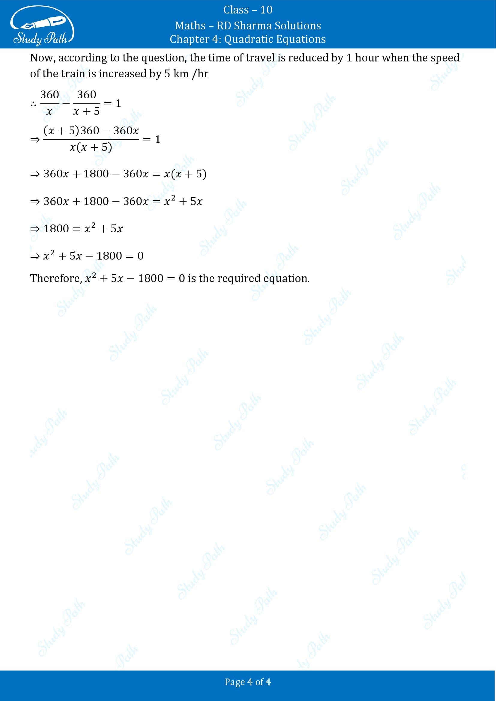 RD Sharma Solutions Class 10 Chapter 4 Quadratic Equations Exercise 4.2 0004