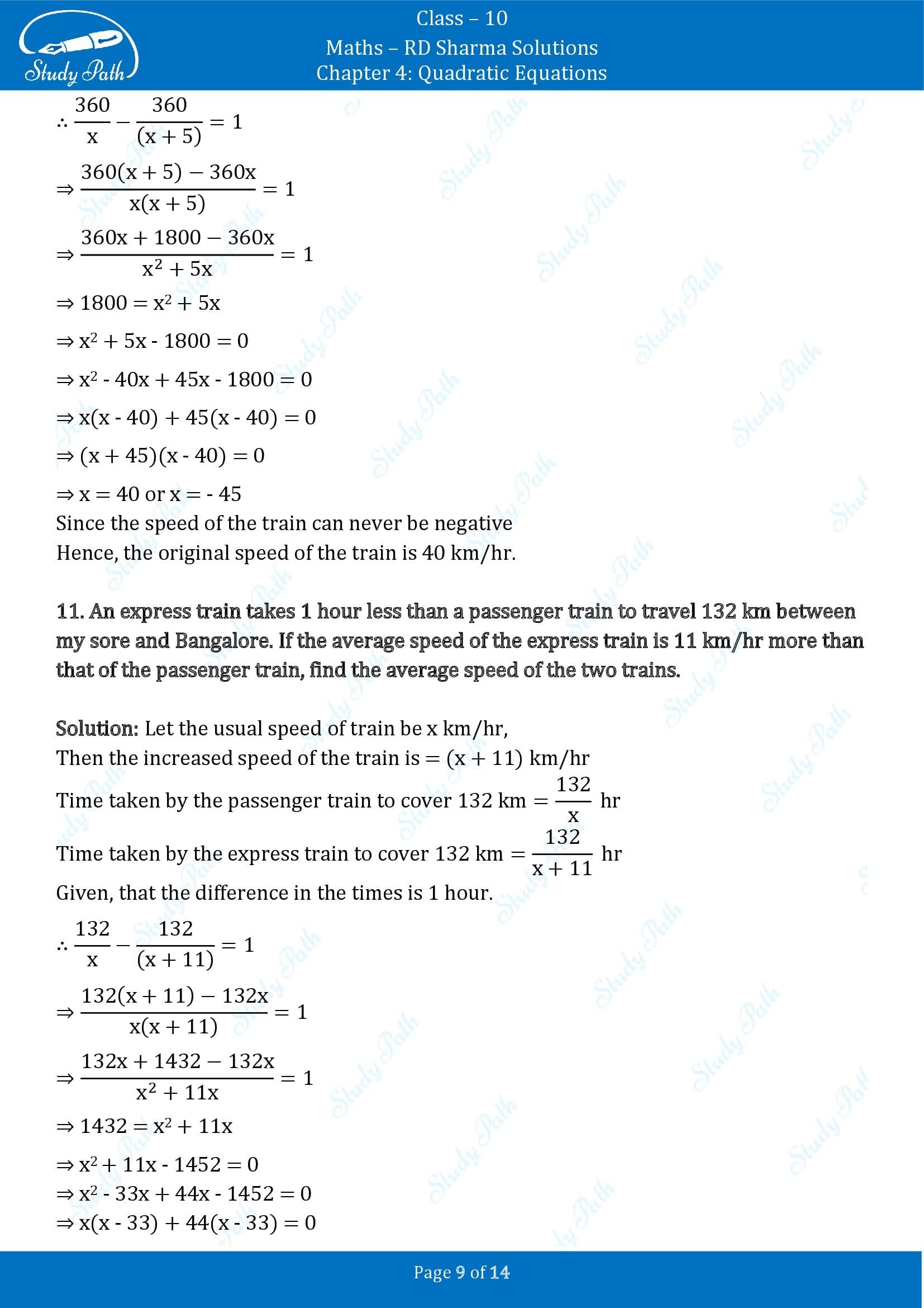 RD Sharma Solutions Class 10 Chapter 4 Quadratic Equations Exercise 4.8 00009