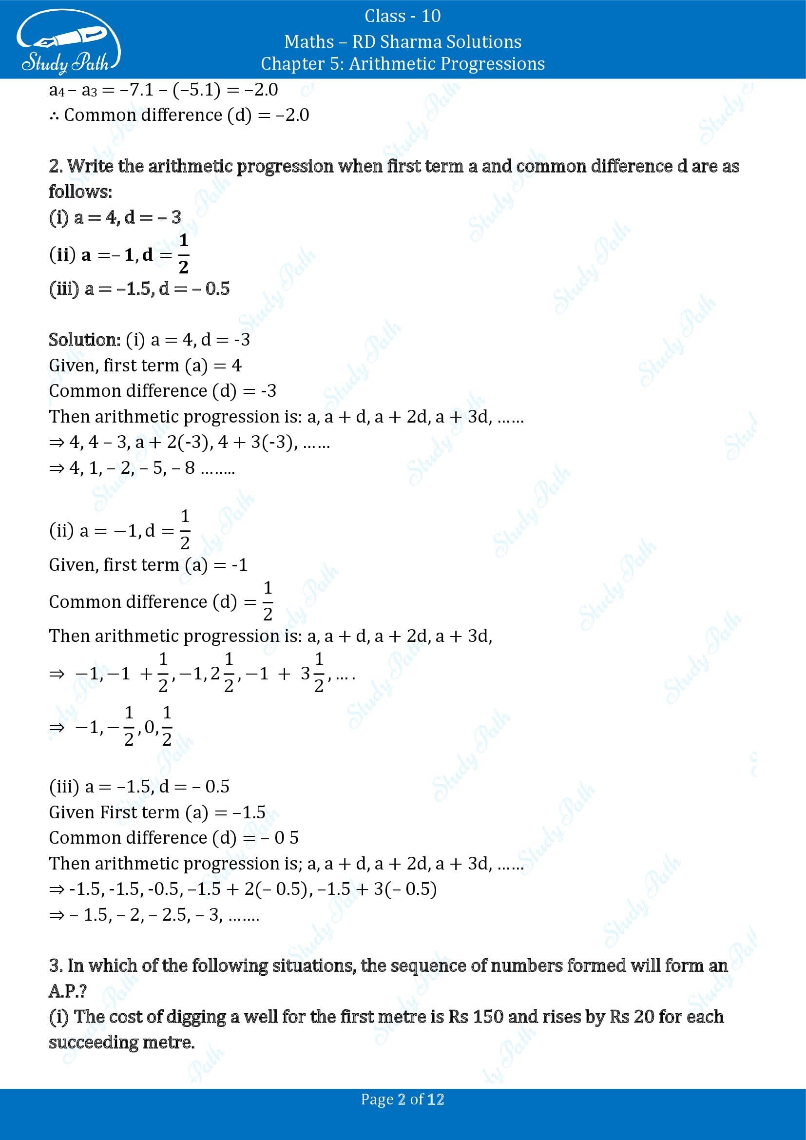 RD Sharma Solutions Class 10 Chapter 5 Arithmetic Progressions Exercise 5.3 00002