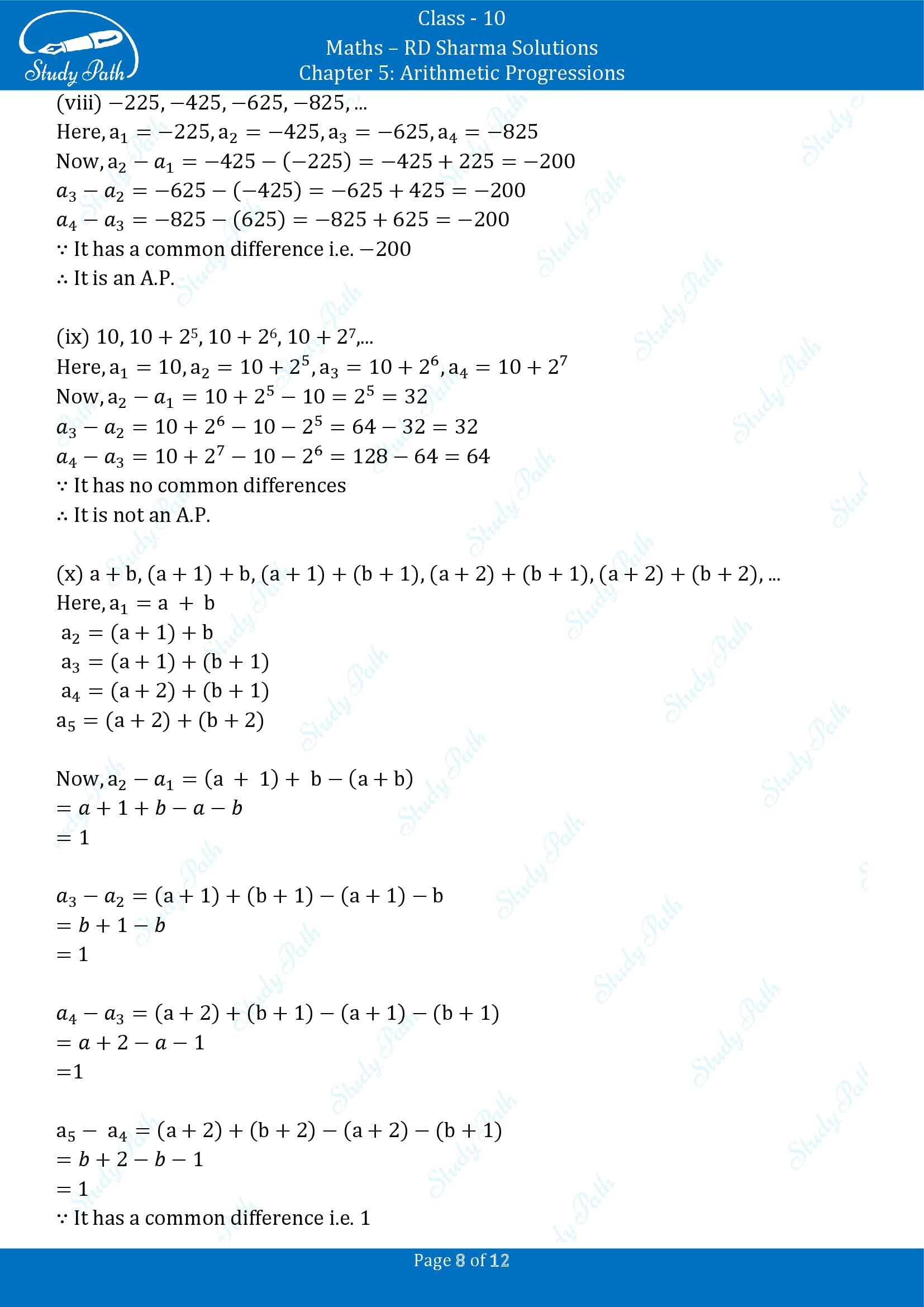 RD Sharma Solutions Class 10 Chapter 5 Arithmetic Progressions Exercise 5.3 00008