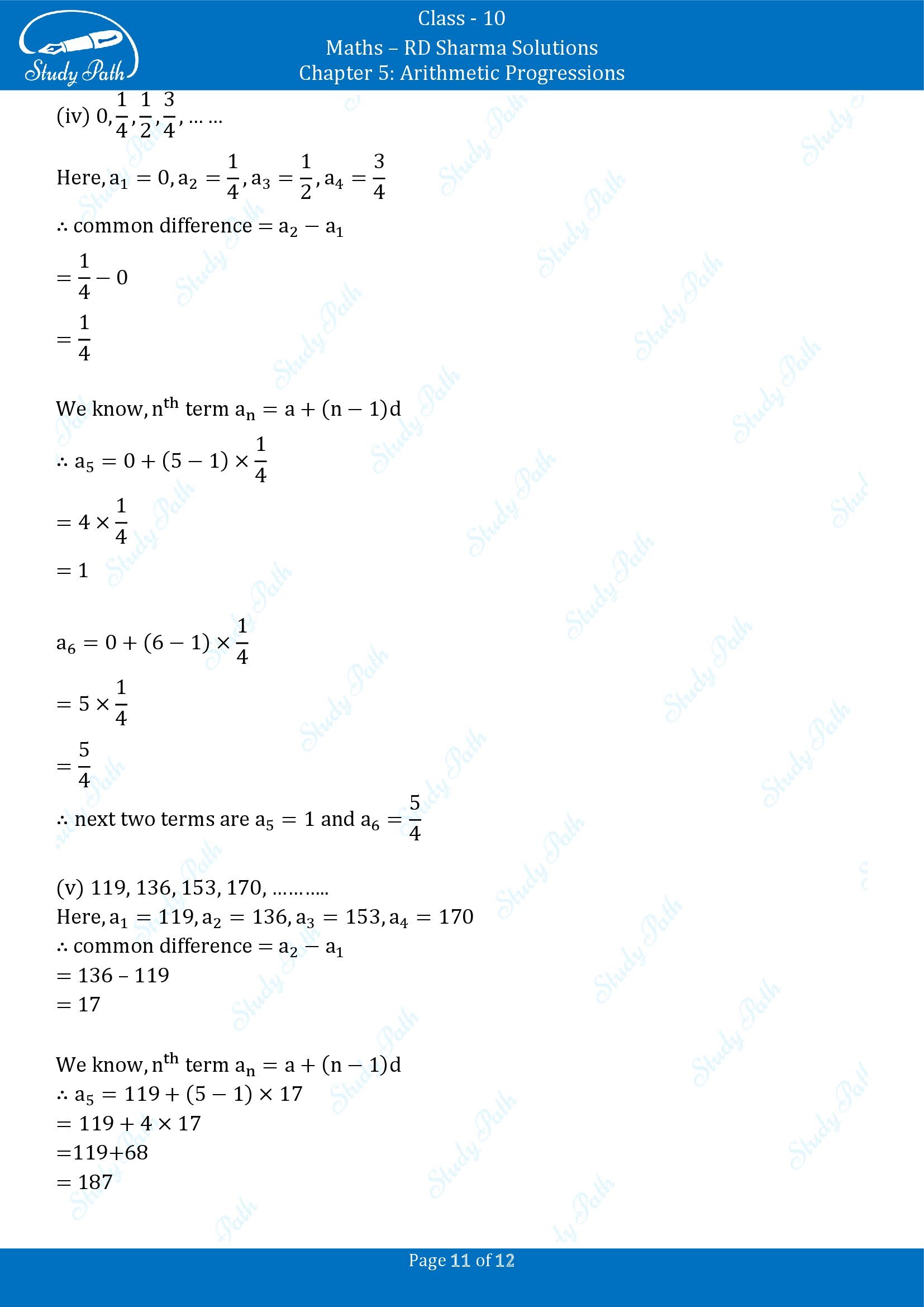 RD Sharma Solutions Class 10 Chapter 5 Arithmetic Progressions Exercise 5.3 00011