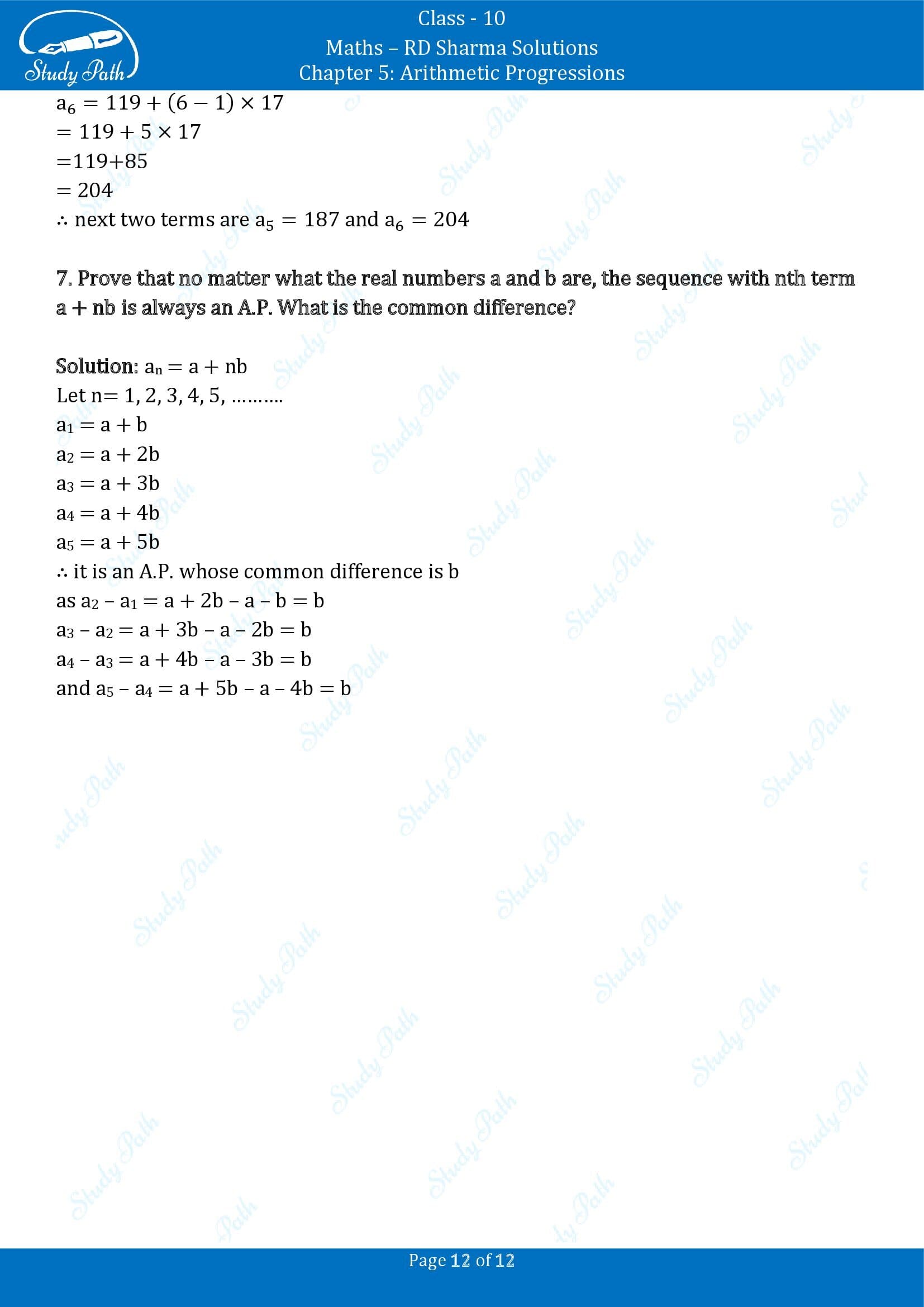RD Sharma Solutions Class 10 Chapter 5 Arithmetic Progressions Exercise 5.3 00012