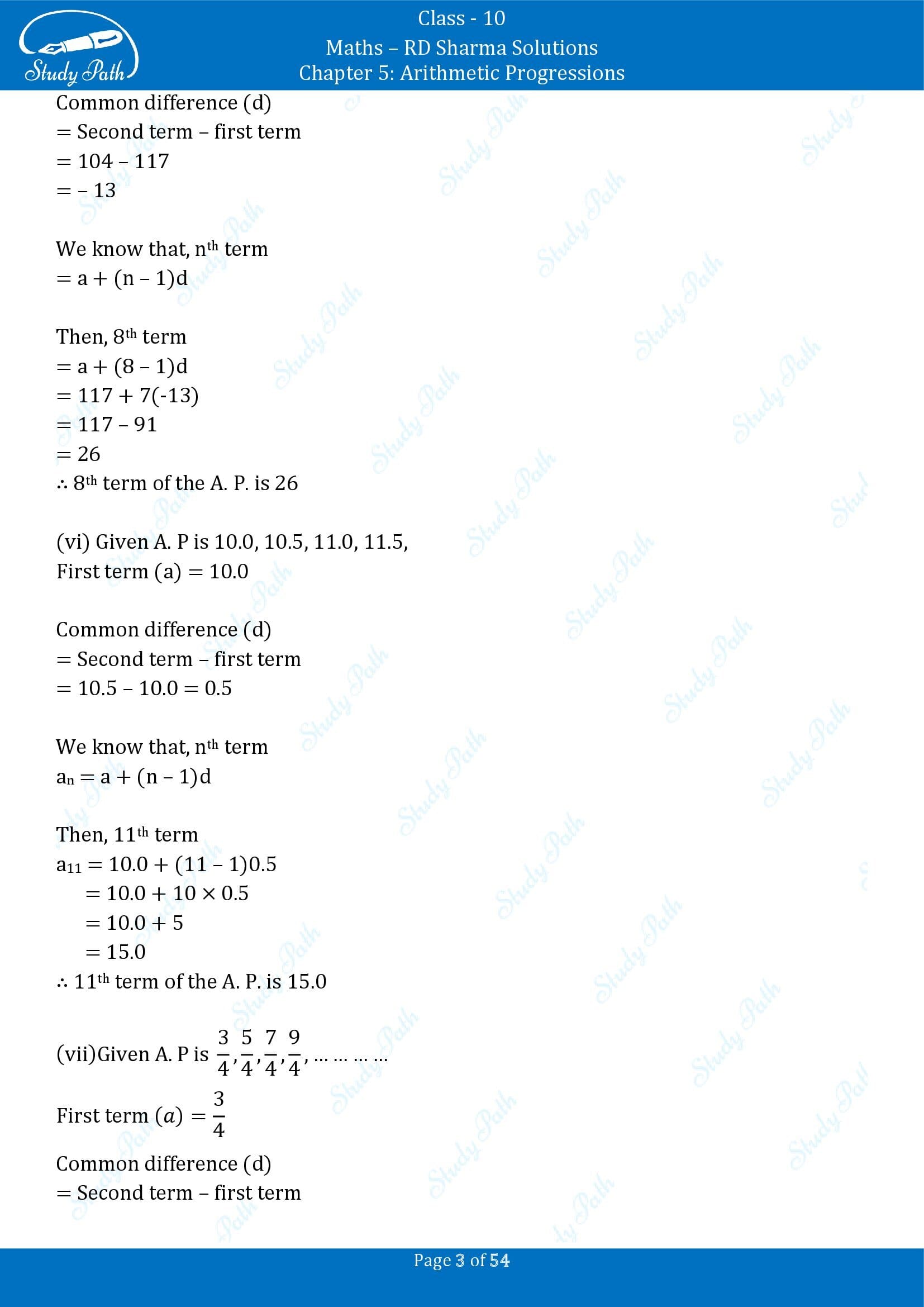 RD Sharma Solutions Class 10 Chapter 5 Arithmetic Progressions Exercise 5.4 00003