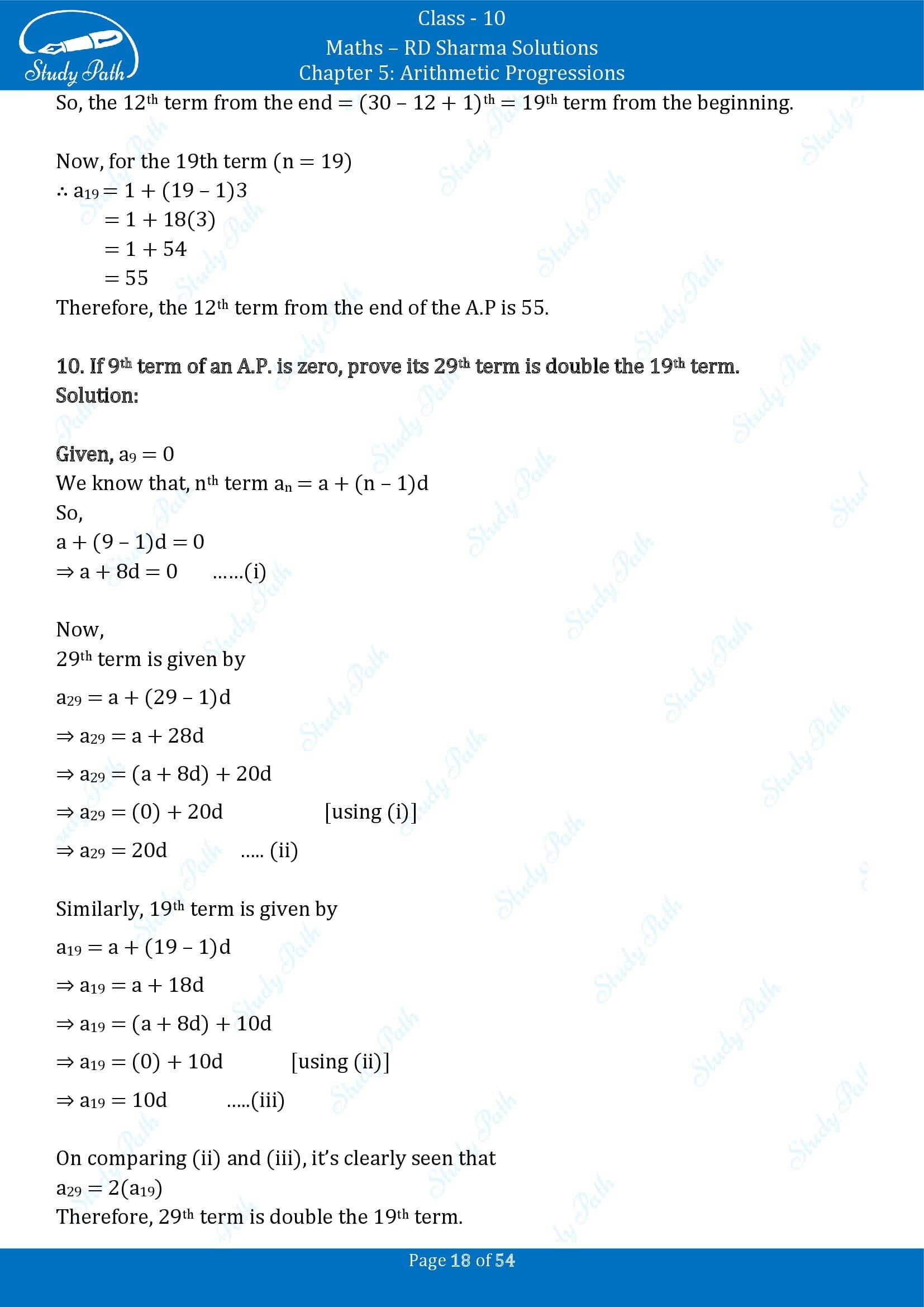 RD Sharma Solutions Class 10 Chapter 5 Arithmetic Progressions Exercise 5.4 00018