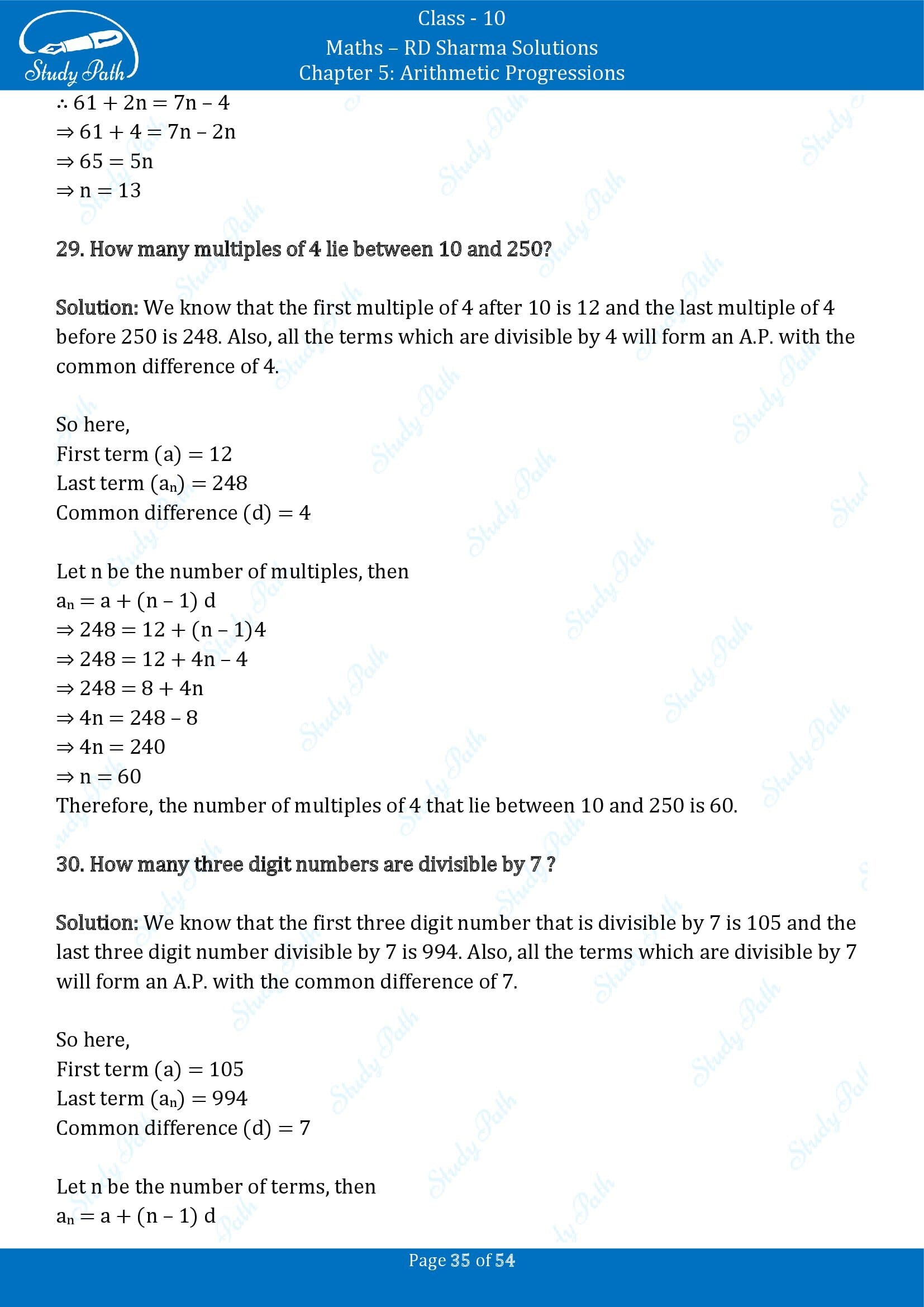 RD Sharma Solutions Class 10 Chapter 5 Arithmetic Progressions Exercise 5.4 00035