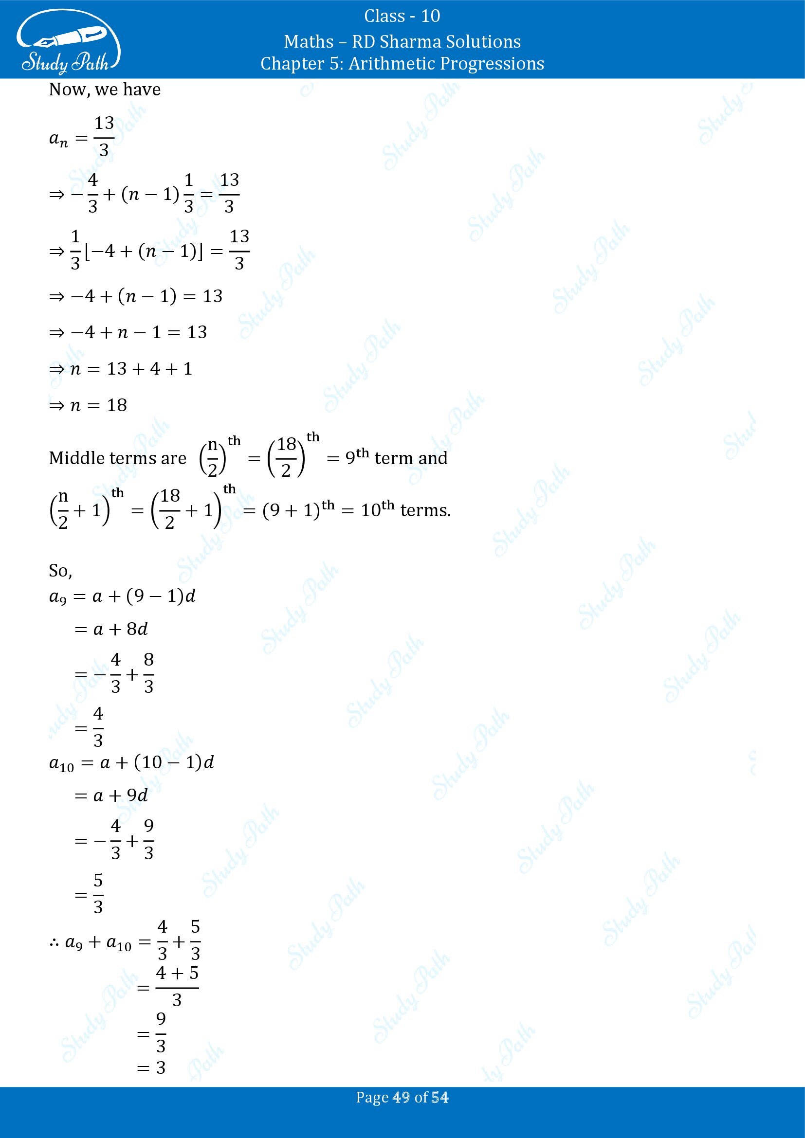RD Sharma Solutions Class 10 Chapter 5 Arithmetic Progressions Exercise 5.4 00049