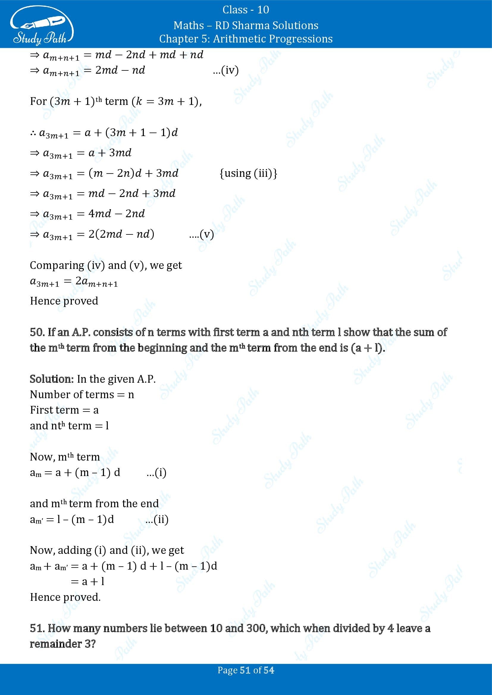 RD Sharma Solutions Class 10 Chapter 5 Arithmetic Progressions Exercise 5.4 00051