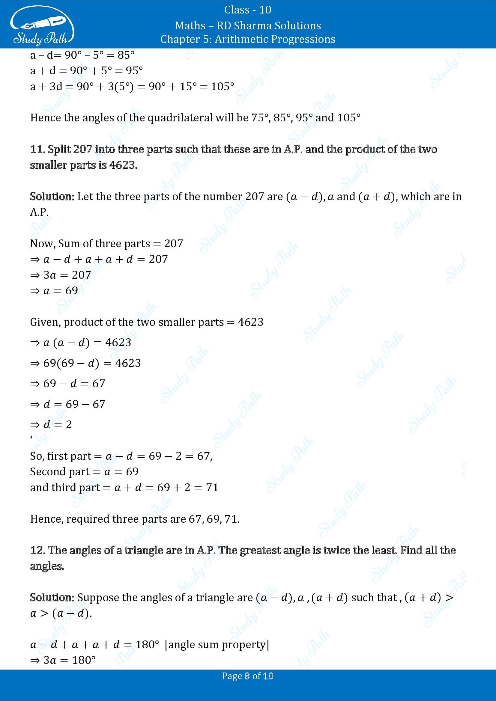 RD Sharma Solutions Class 10 Chapter 5 Arithmetic Progressions Exercise 5.5 00008