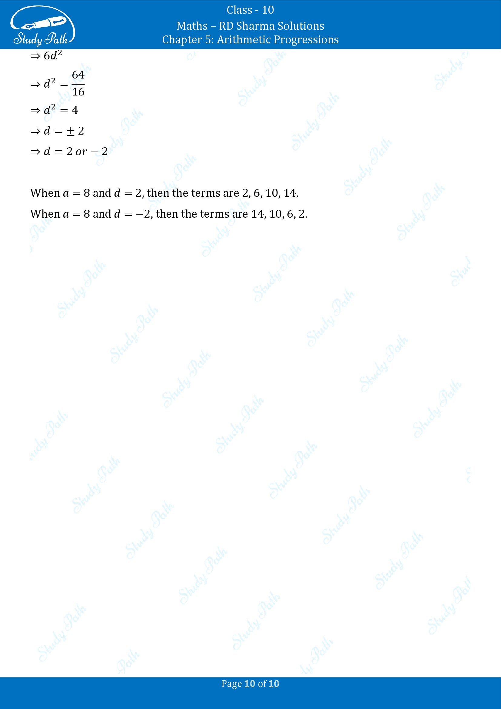 RD Sharma Solutions Class 10 Chapter 5 Arithmetic Progressions Exercise 5.5 00010
