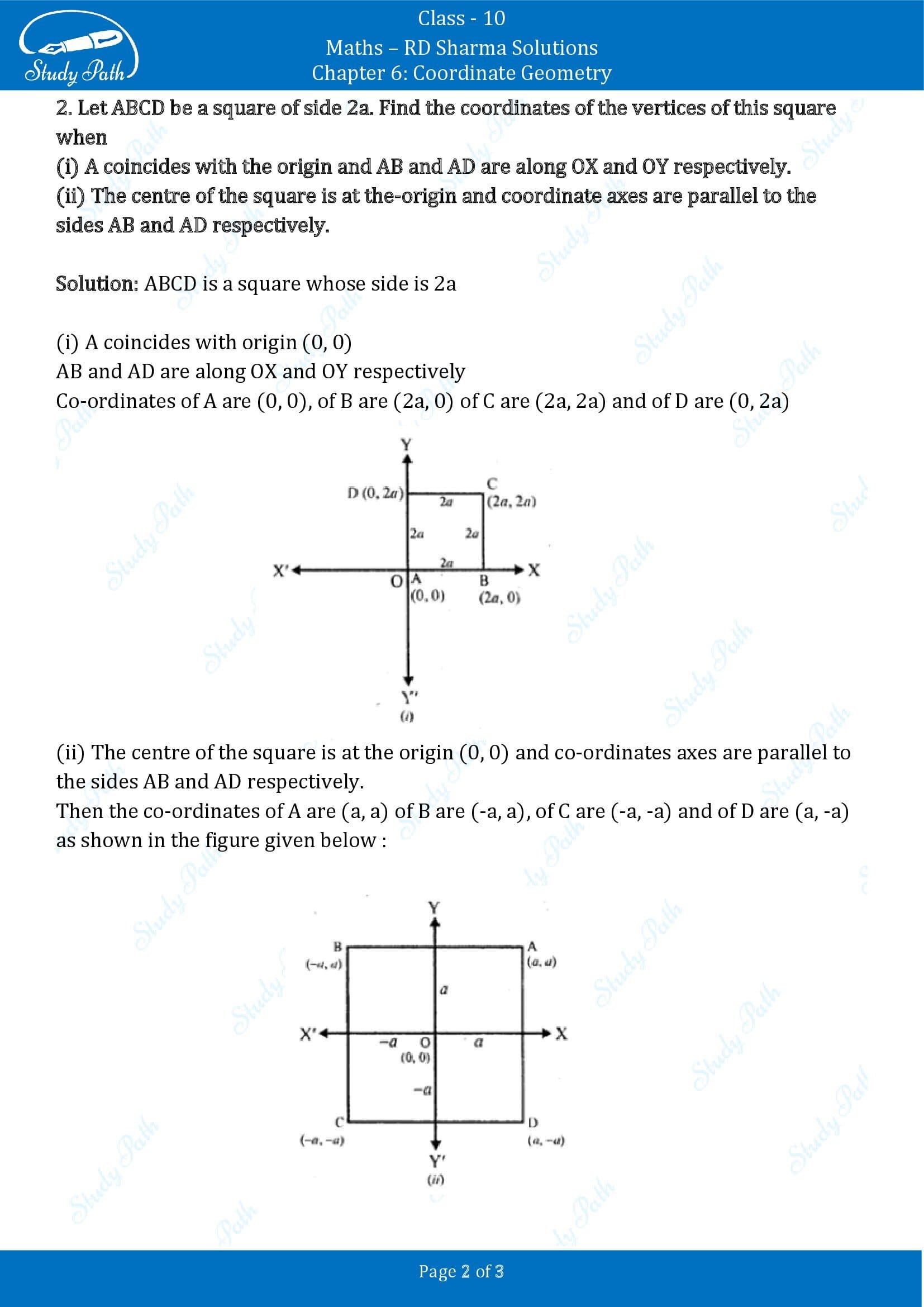 RD Sharma Solutions Class 10 Chapter 6 Coordinate Geometry Exercise 6.1 00002