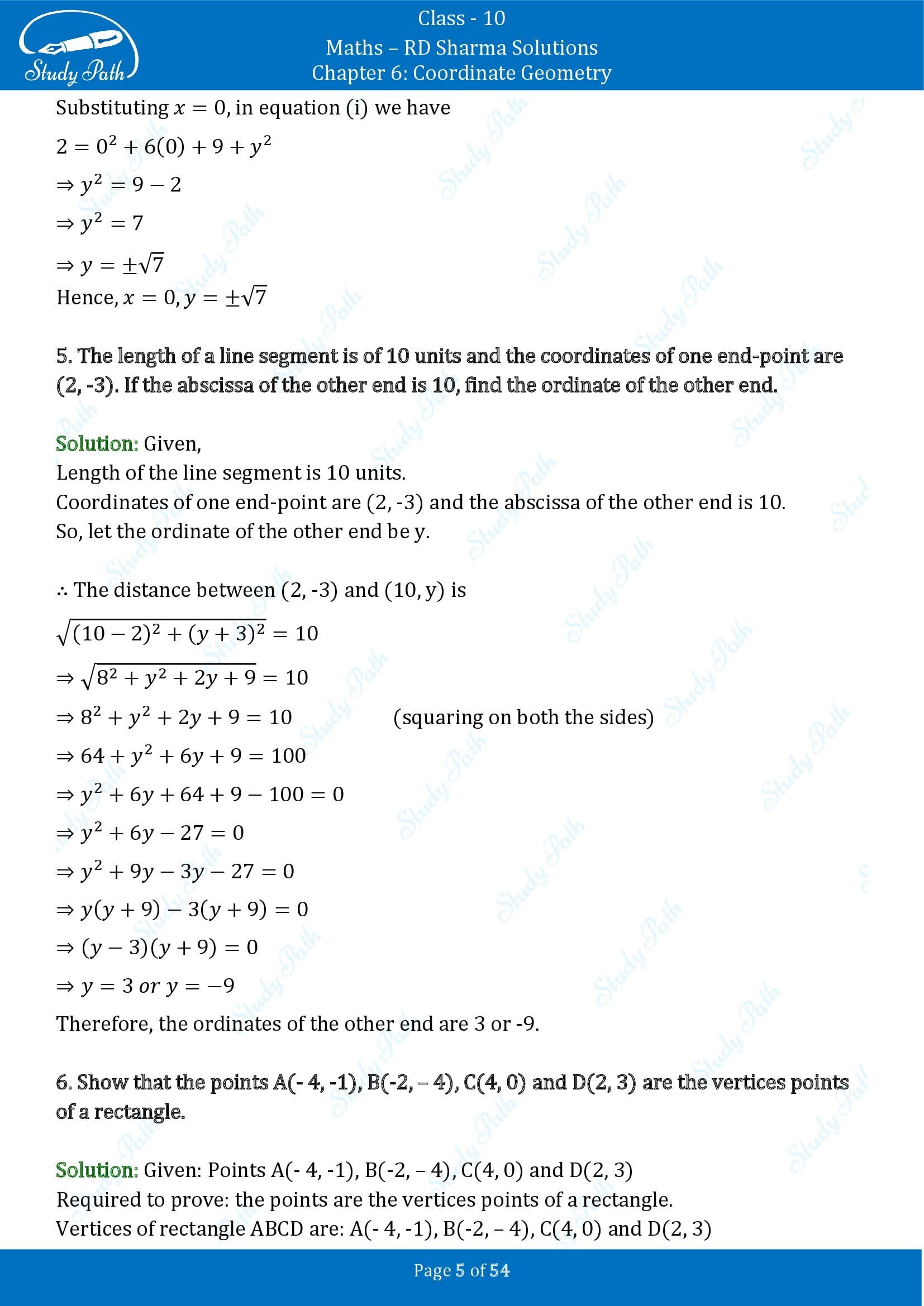 RD Sharma Solutions Class 10 Chapter 6 Coordinate Geometry Exercise 6.2 0005