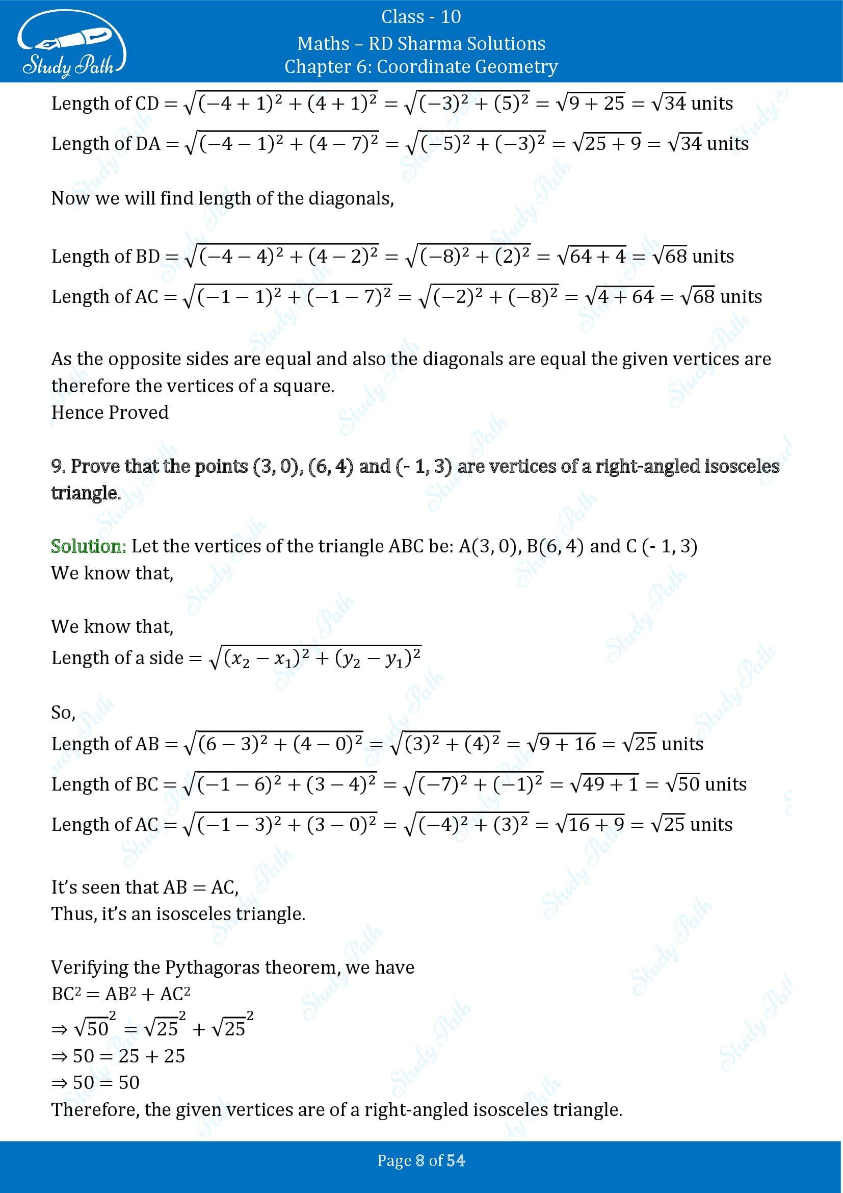 RD Sharma Solutions Class 10 Chapter 6 Coordinate Geometry Exercise 6.2 0008