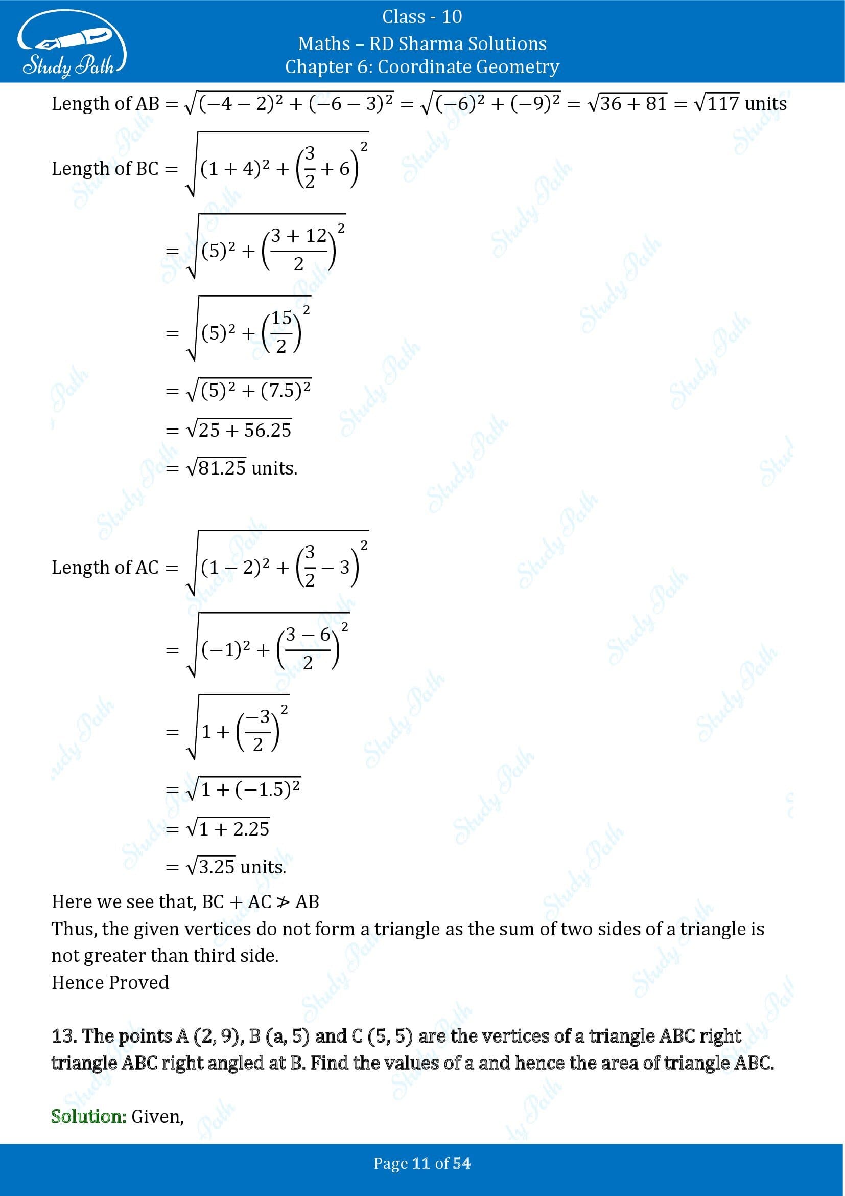 RD Sharma Solutions Class 10 Chapter 6 Coordinate Geometry Exercise 6.2 0011
