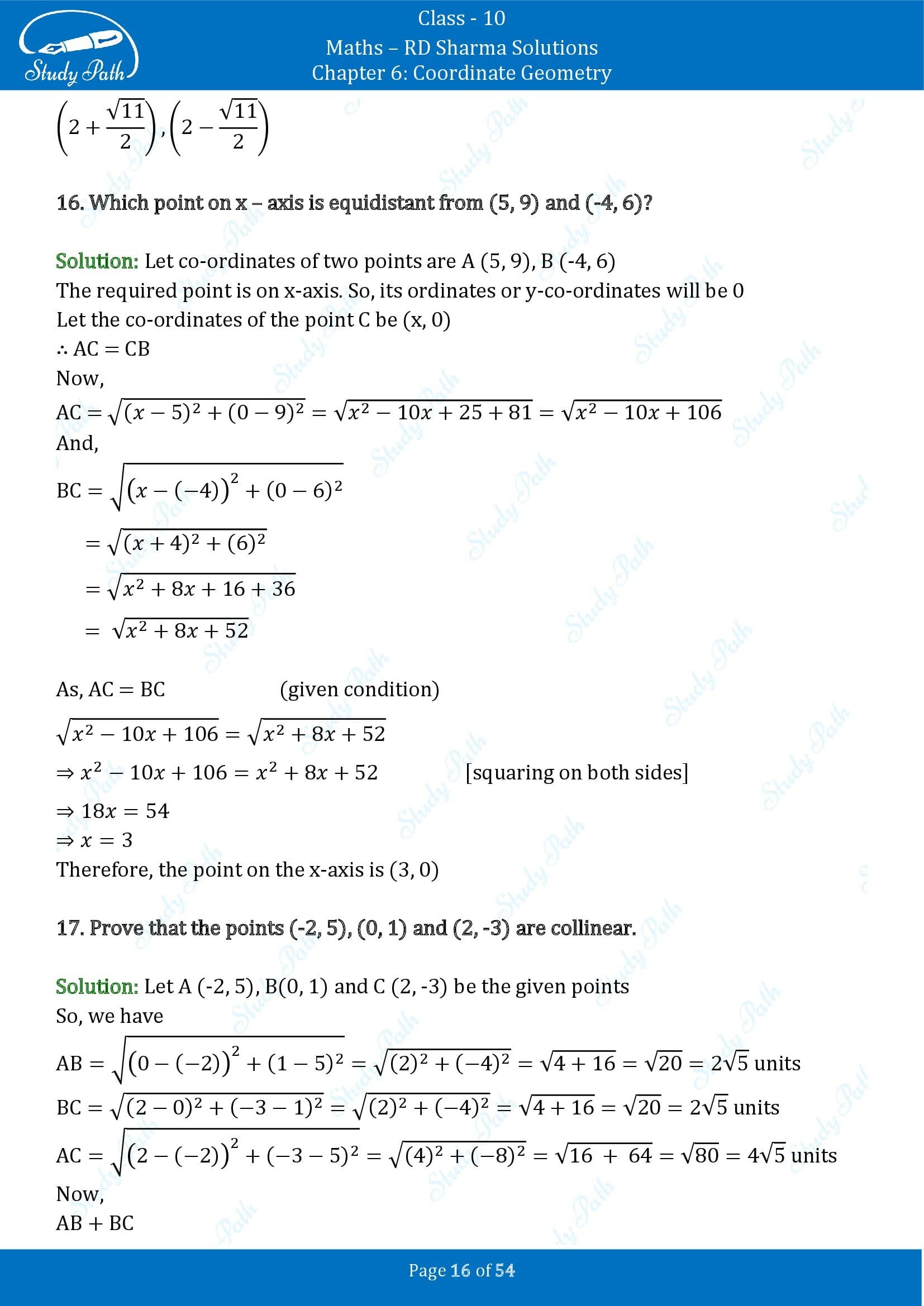 RD Sharma Solutions Class 10 Chapter 6 Coordinate Geometry Exercise 6.2 0016