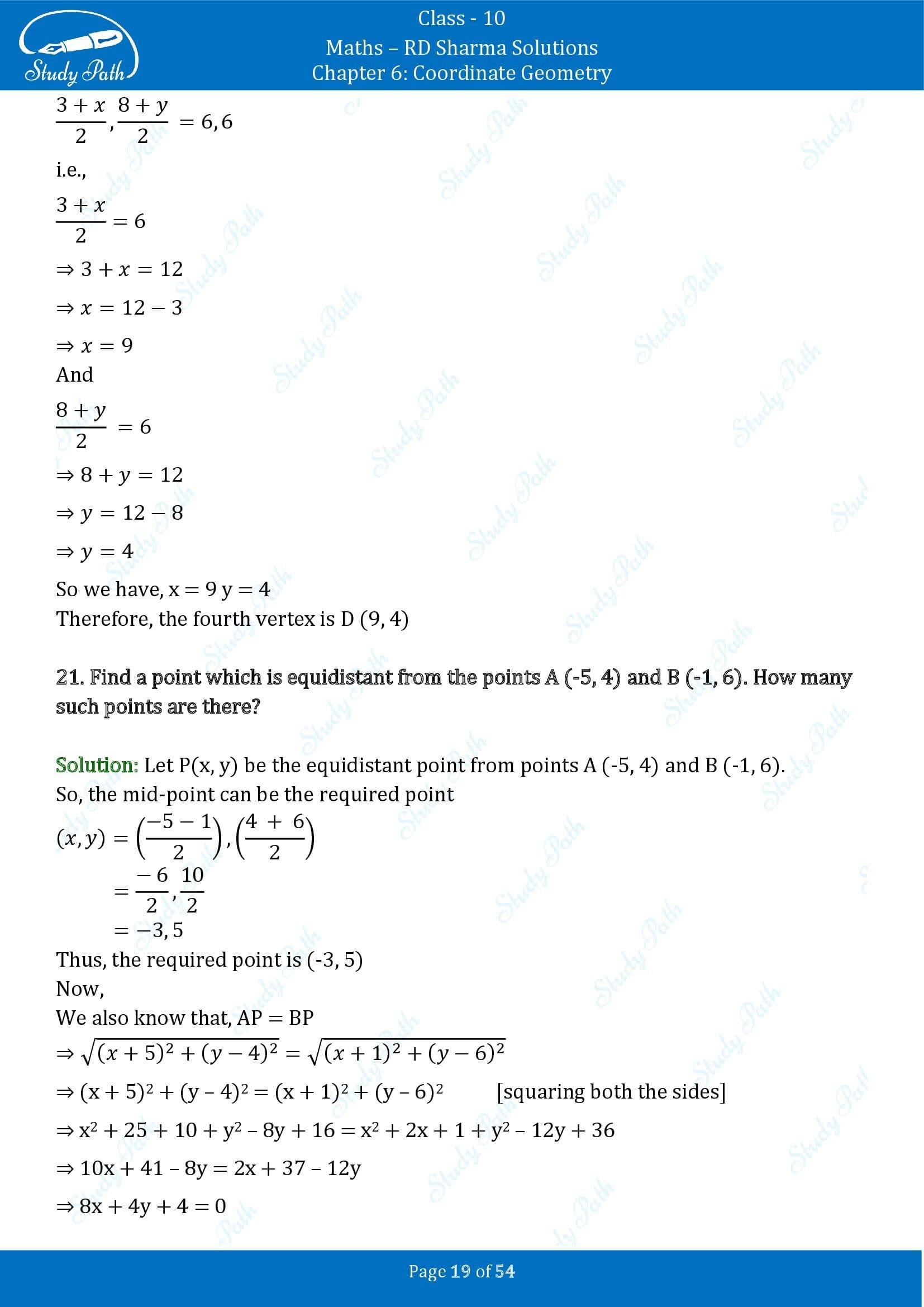 RD Sharma Solutions Class 10 Chapter 6 Coordinate Geometry Exercise 6.2 0019