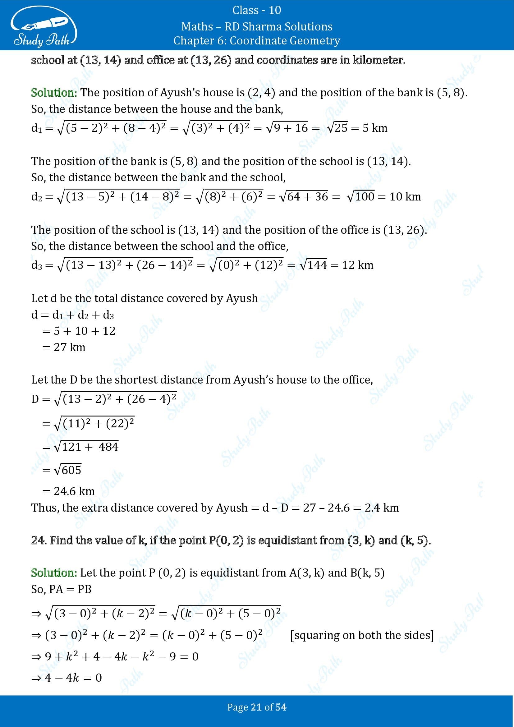 RD Sharma Solutions Class 10 Chapter 6 Coordinate Geometry Exercise 6.2 0021