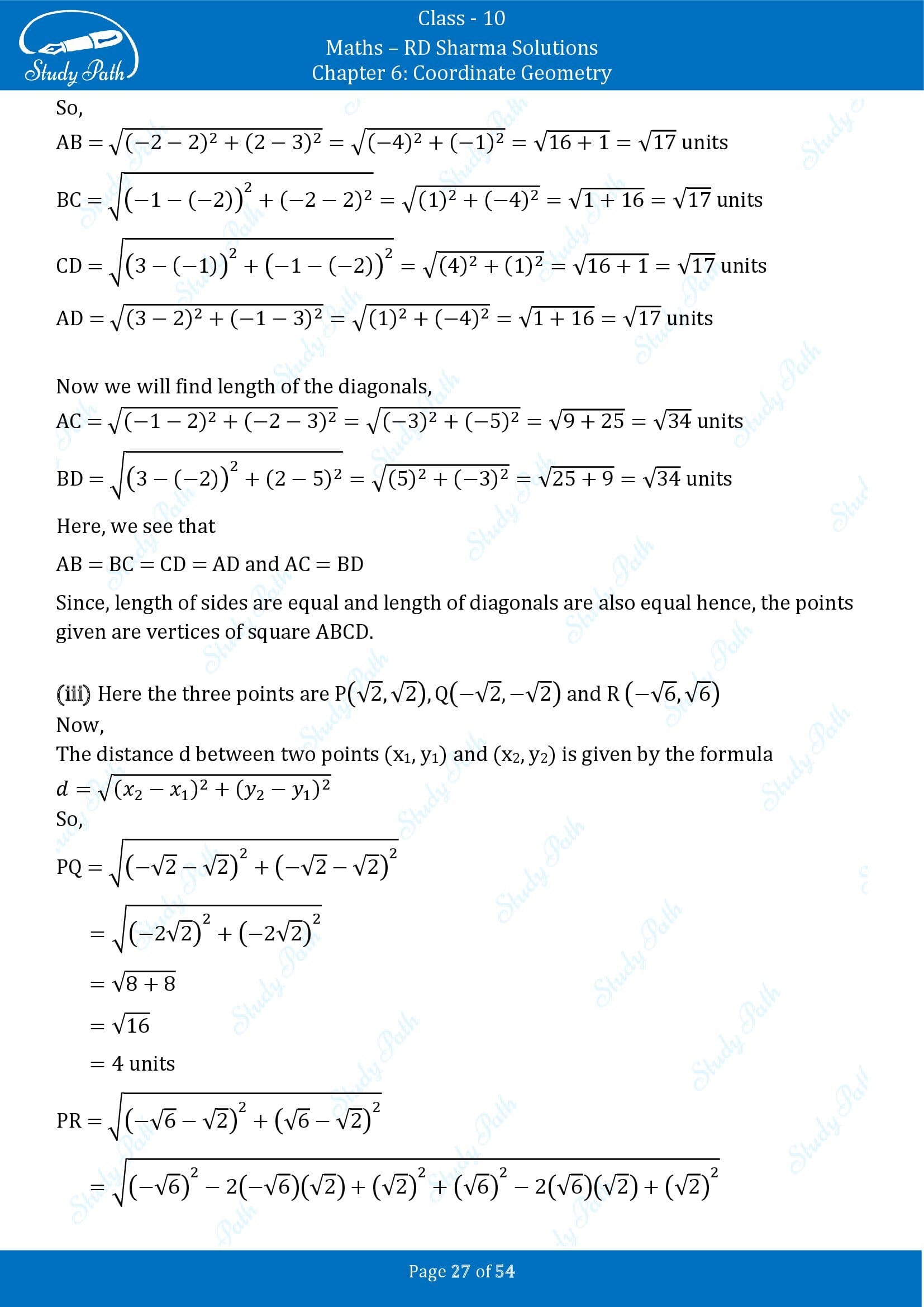 RD Sharma Solutions Class 10 Chapter 6 Coordinate Geometry Exercise 6.2 0027