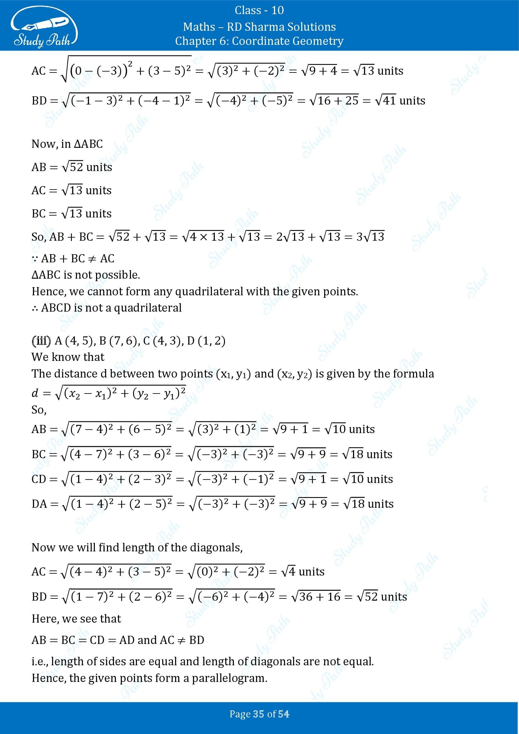 RD Sharma Solutions Class 10 Chapter 6 Coordinate Geometry Exercise 6.2 0035