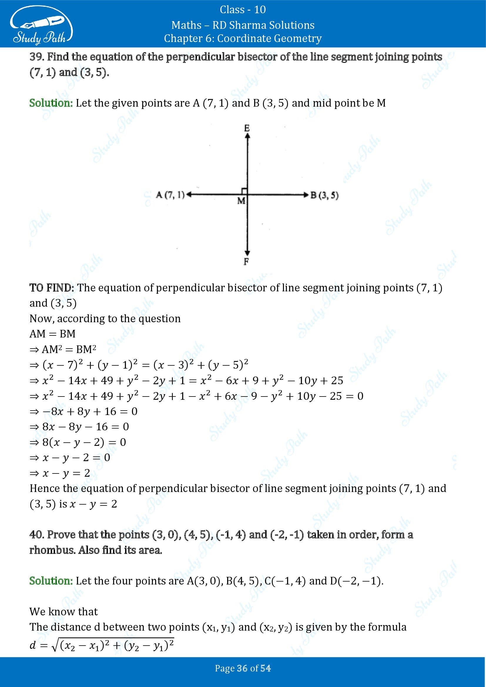 RD Sharma Solutions Class 10 Chapter 6 Coordinate Geometry Exercise 6.2 0036