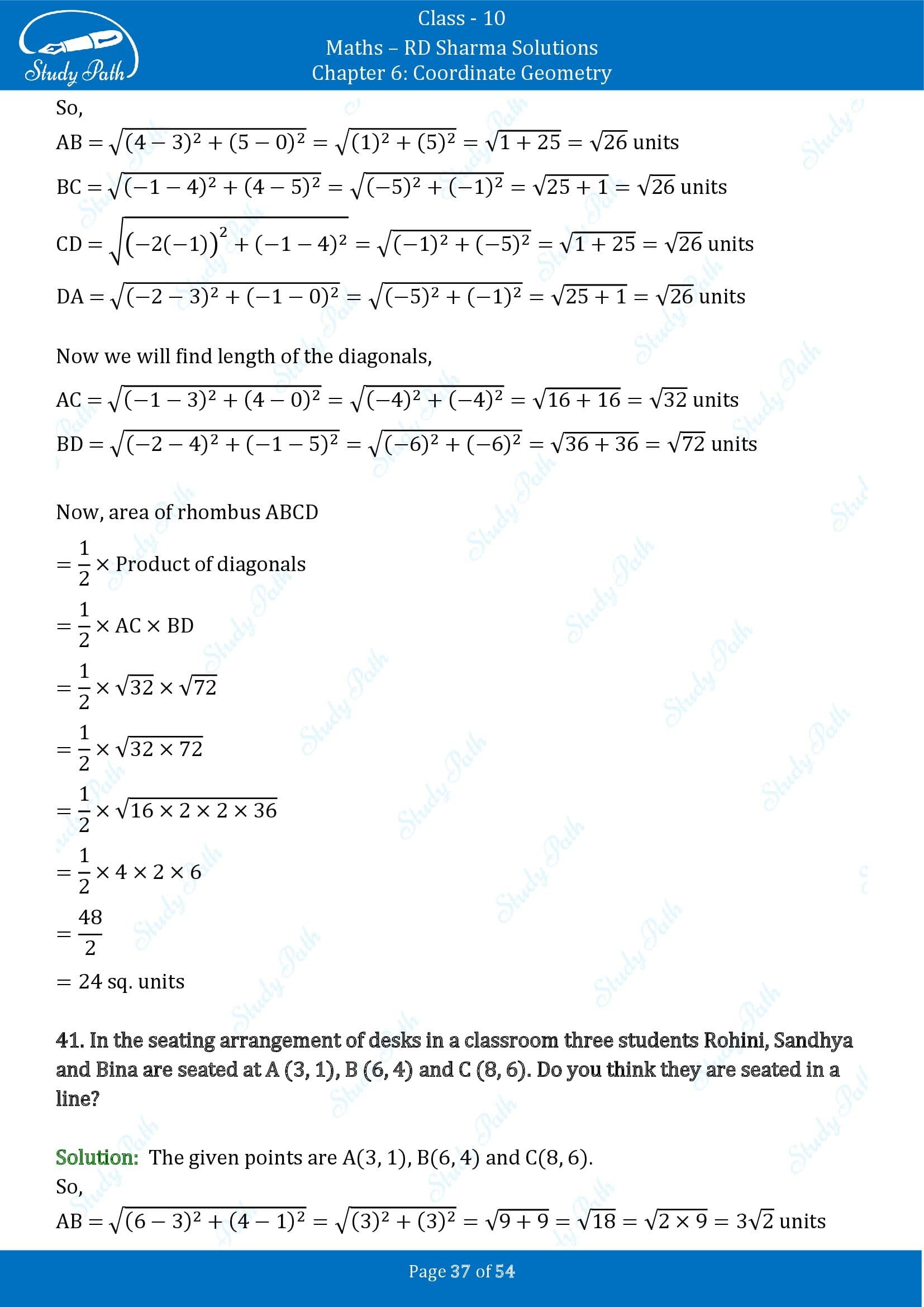 RD Sharma Solutions Class 10 Chapter 6 Coordinate Geometry Exercise 6.2 0037