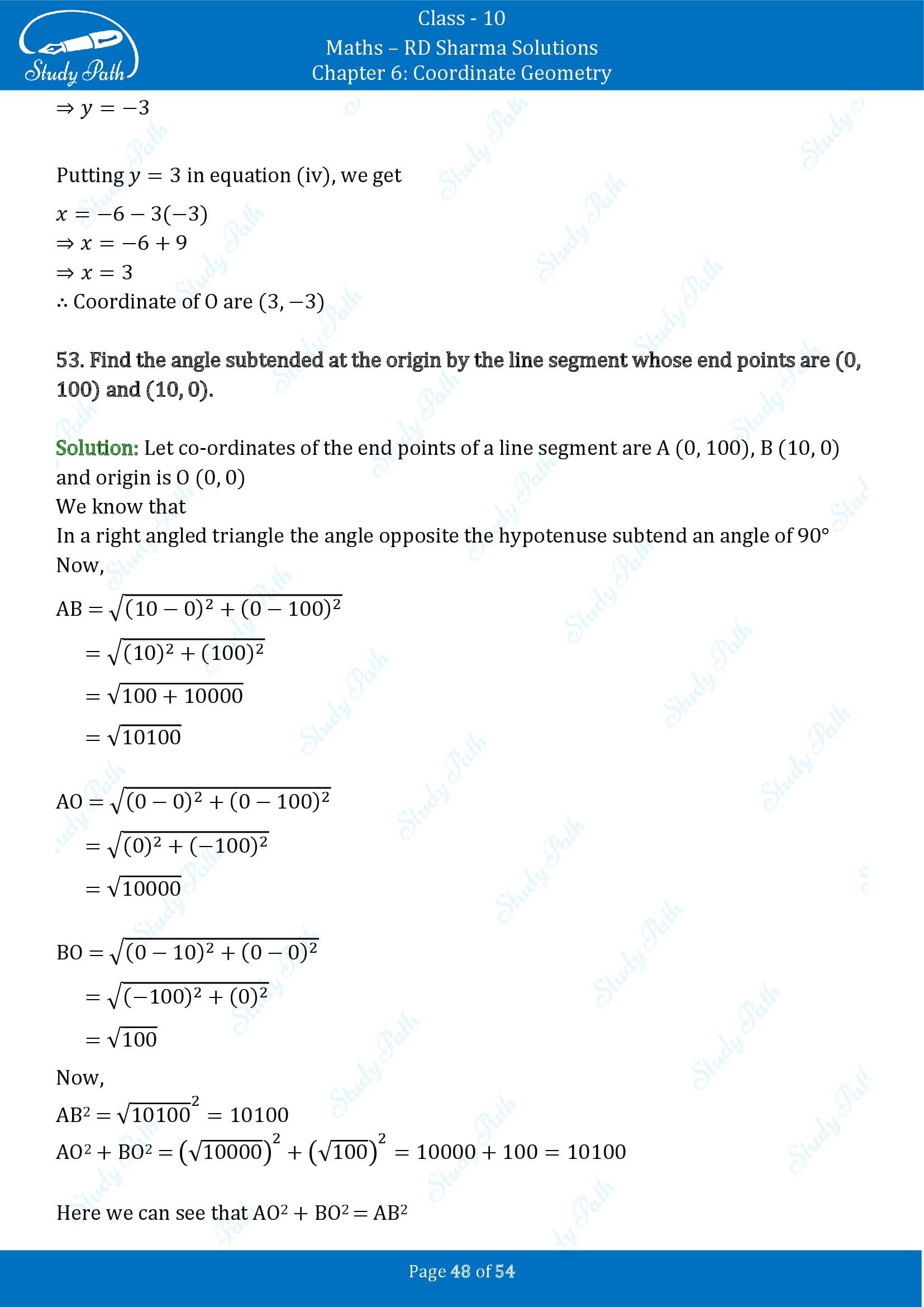 RD Sharma Solutions Class 10 Chapter 6 Coordinate Geometry Exercise 6.2 0048