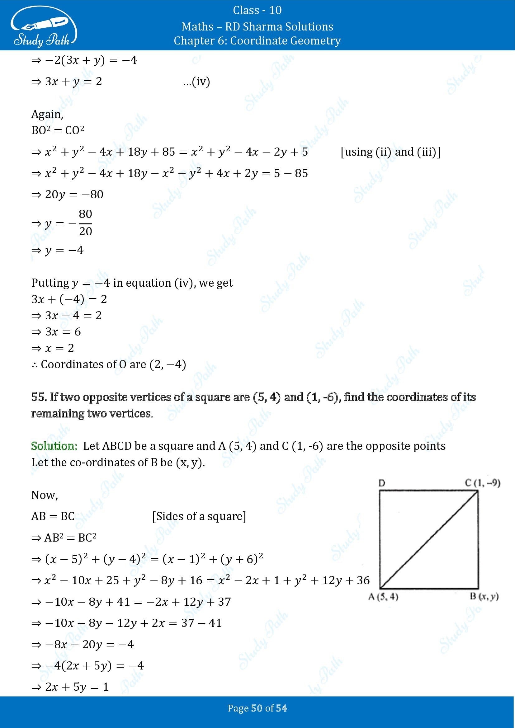 RD Sharma Solutions Class 10 Chapter 6 Coordinate Geometry Exercise 6.2 0050