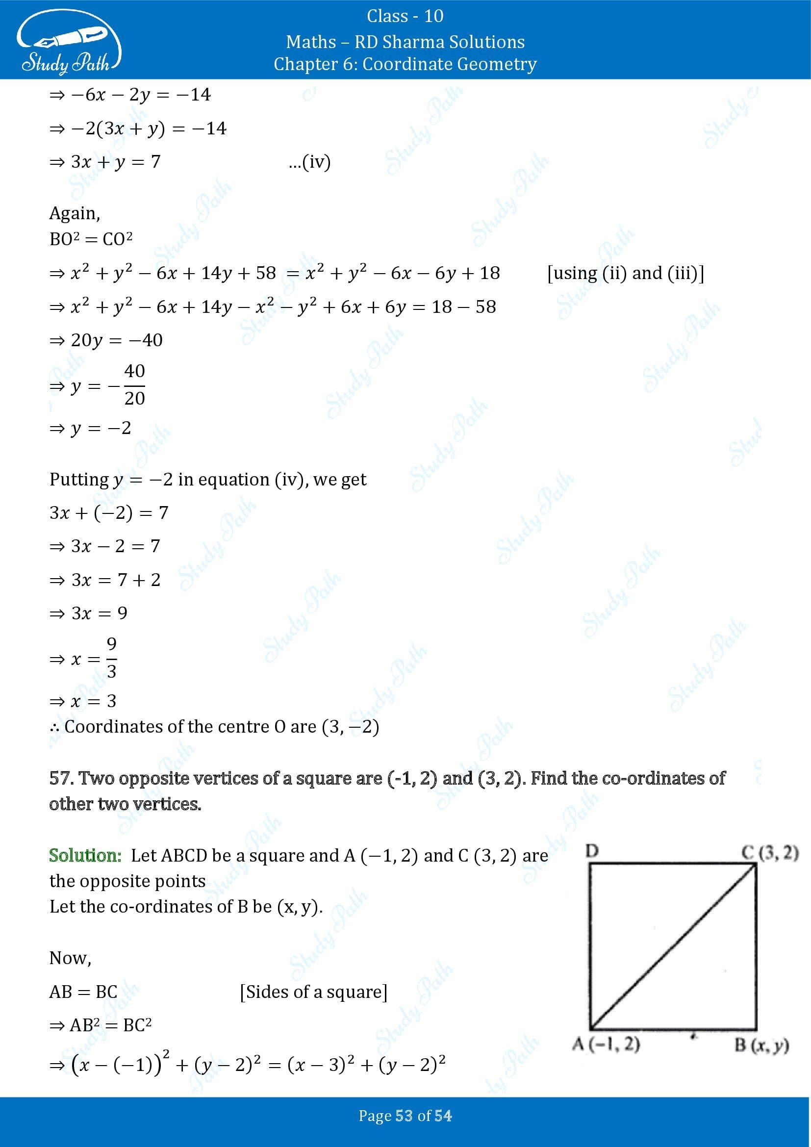 RD Sharma Solutions Class 10 Chapter 6 Coordinate Geometry Exercise 6.2 0053
