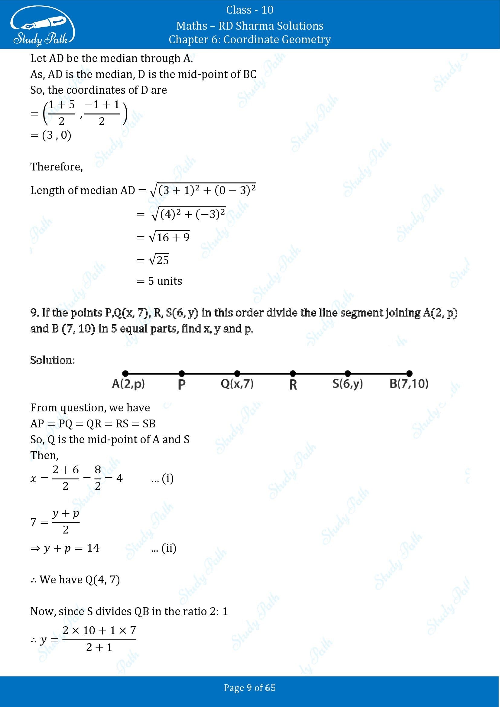 RD Sharma Solutions Class 10 Chapter 6 Coordinate Geometry Exercise 6.3 00009