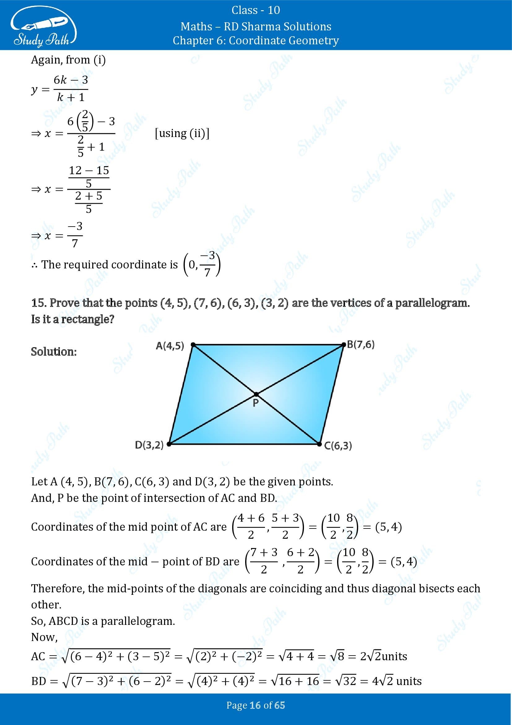 RD Sharma Solutions Class 10 Chapter 6 Coordinate Geometry Exercise 6.3 00016