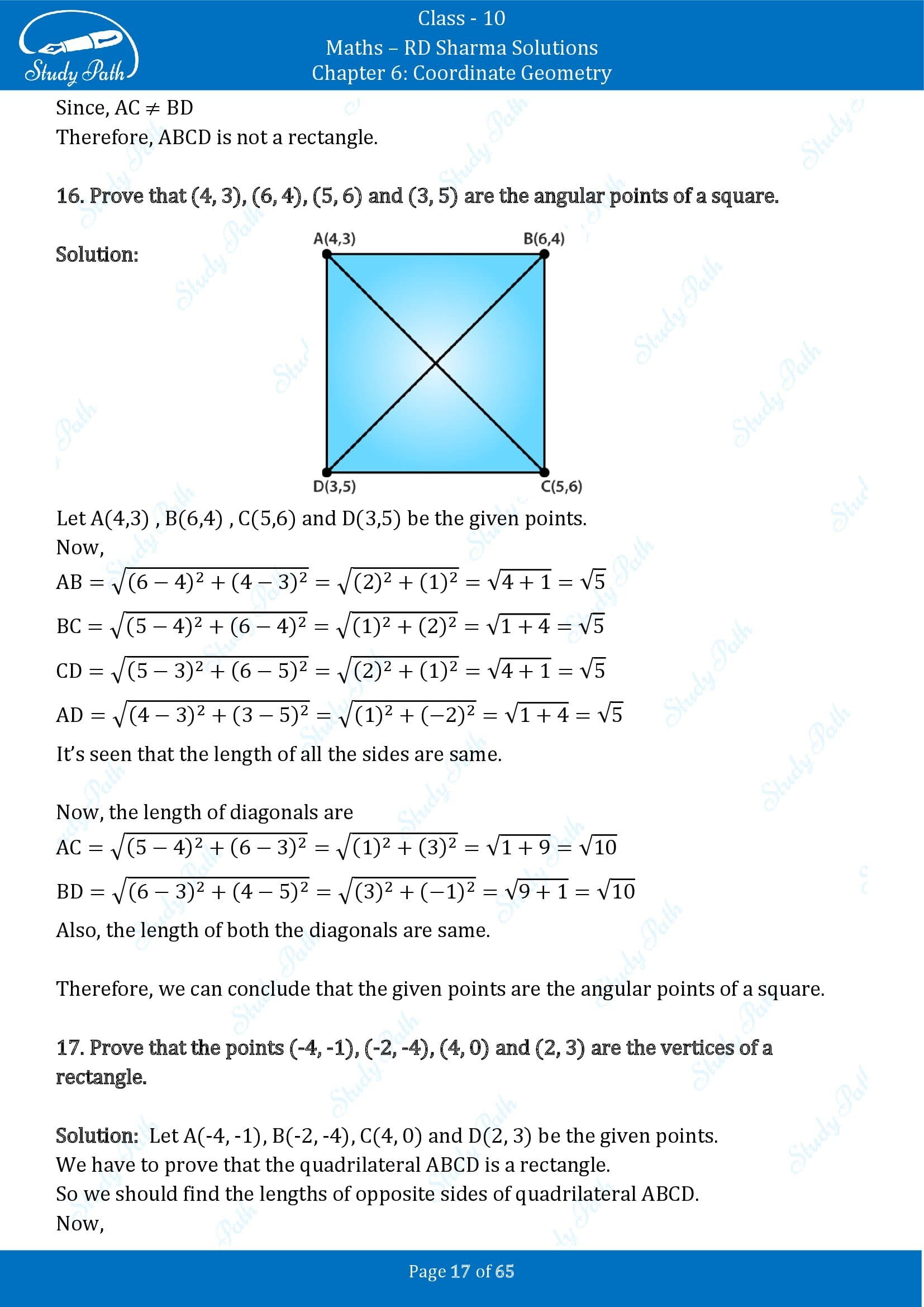 RD Sharma Solutions Class 10 Chapter 6 Coordinate Geometry Exercise 6.3 00017