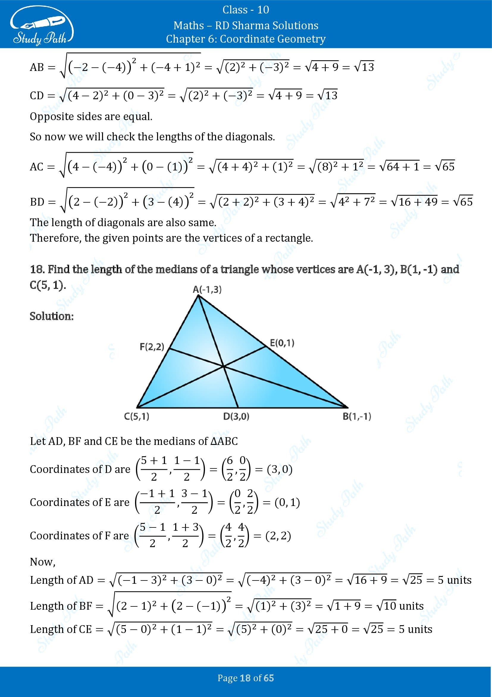 RD Sharma Solutions Class 10 Chapter 6 Coordinate Geometry Exercise 6.3 00018