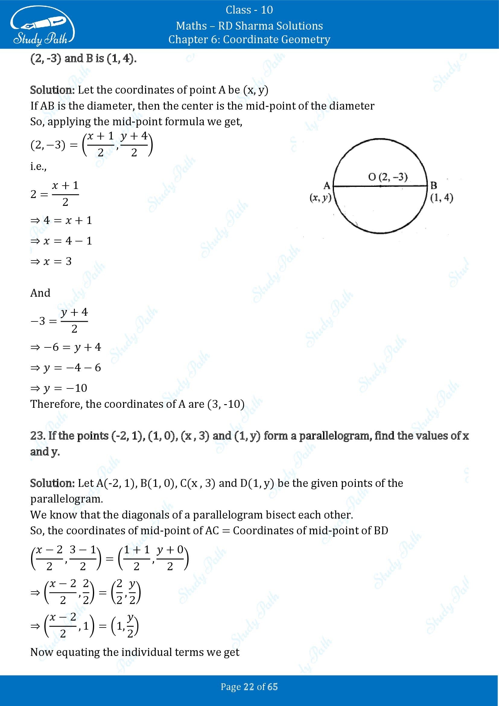 RD Sharma Solutions Class 10 Chapter 6 Coordinate Geometry Exercise 6.3 00022