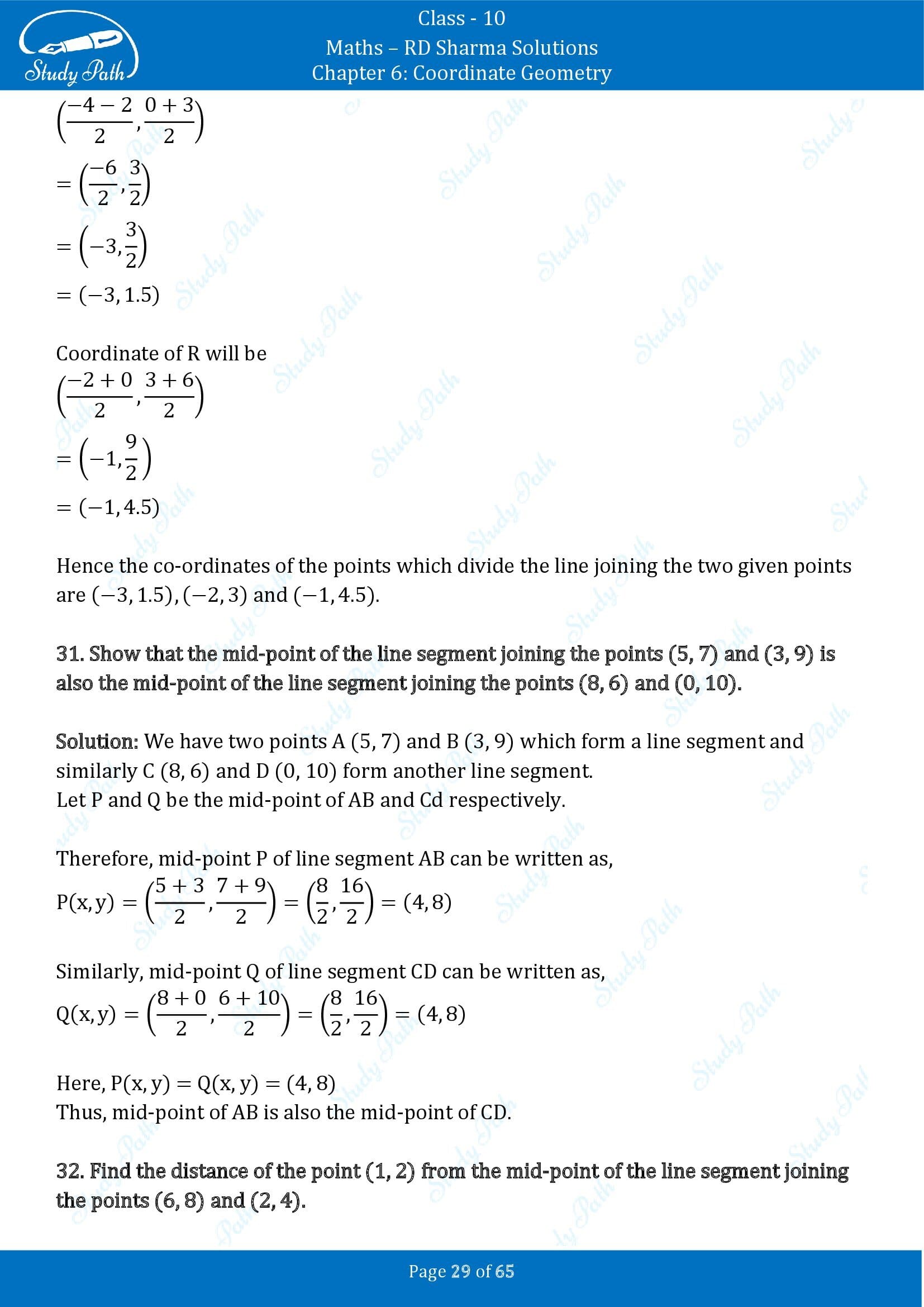 RD Sharma Solutions Class 10 Chapter 6 Coordinate Geometry Exercise 6.3 00029