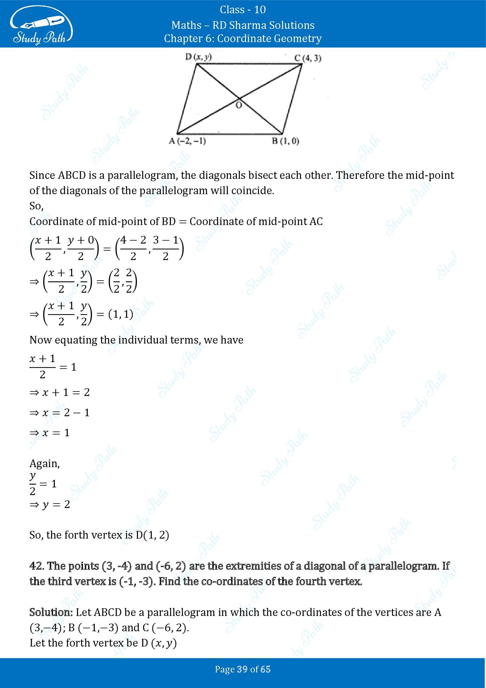 RD Sharma Solutions Class 10 Chapter 6 Coordinate Geometry Exercise 6.3 00039