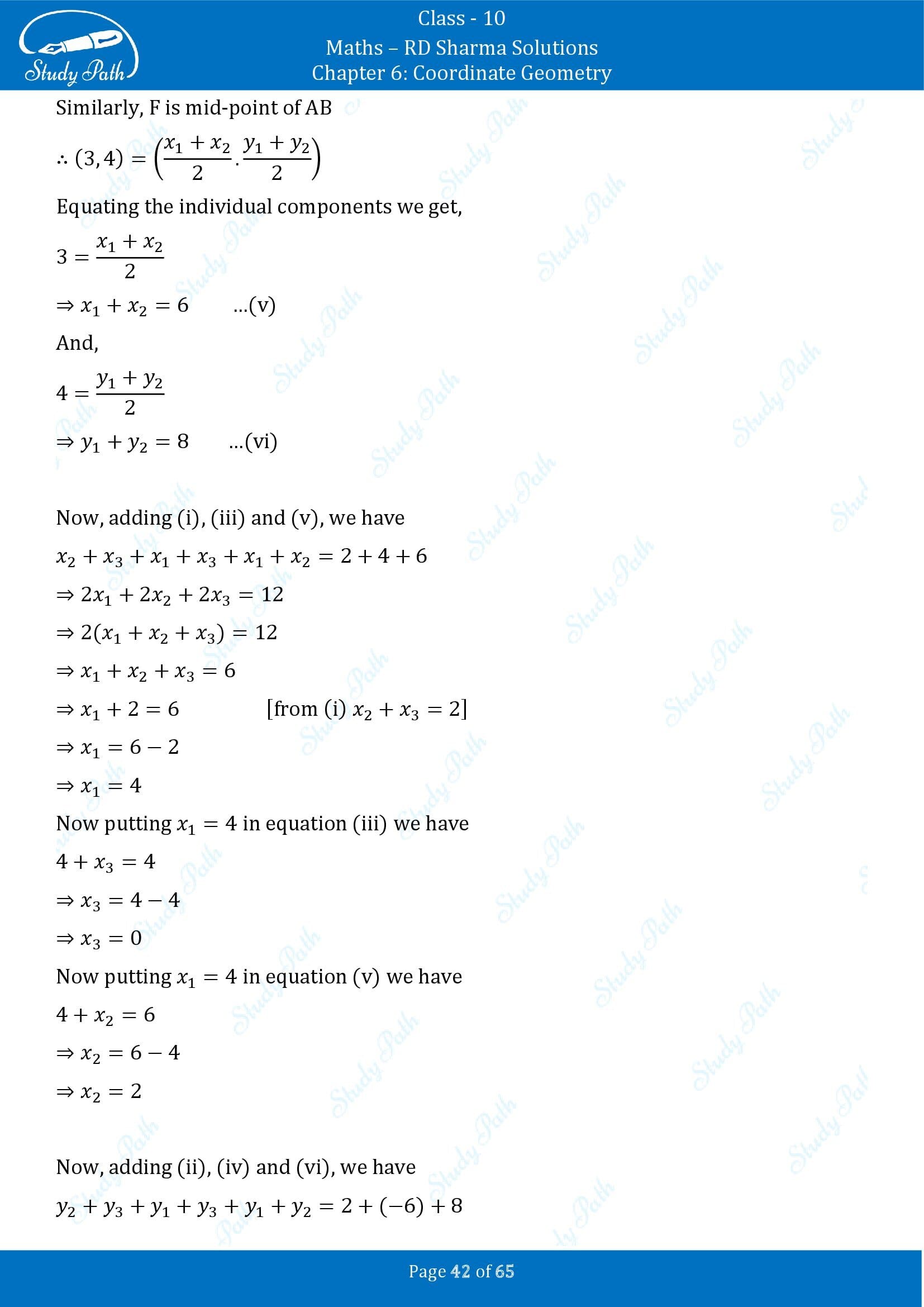RD Sharma Solutions Class 10 Chapter 6 Coordinate Geometry Exercise 6.3 00042