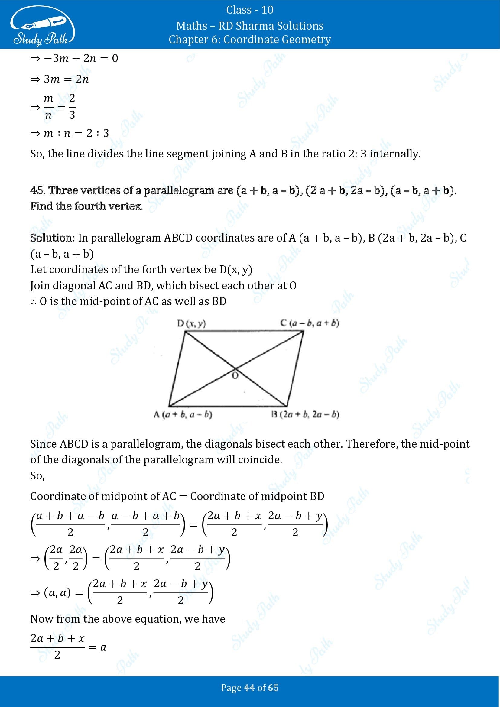 RD Sharma Solutions Class 10 Chapter 6 Coordinate Geometry Exercise 6.3 00044