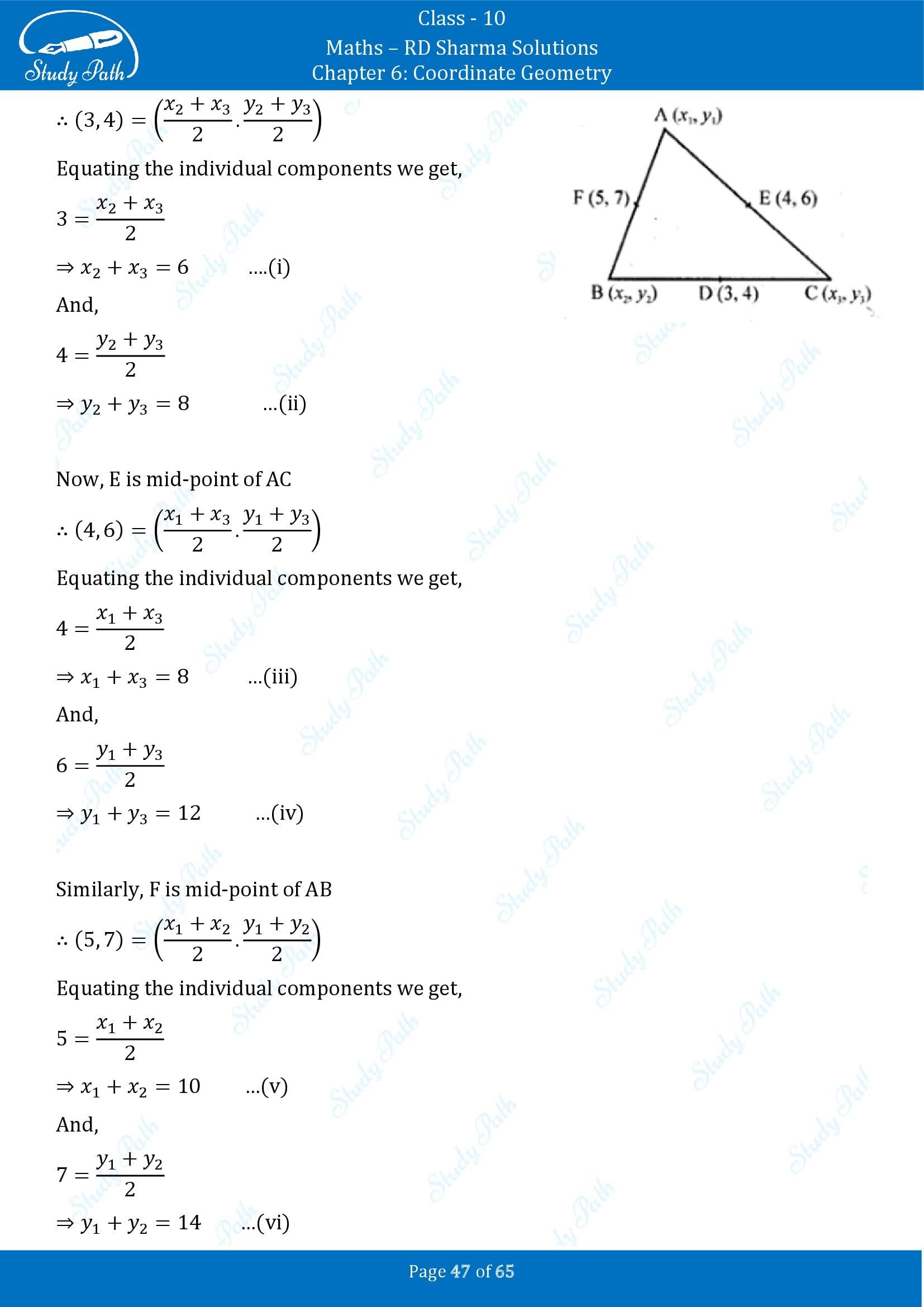 RD Sharma Solutions Class 10 Chapter 6 Coordinate Geometry Exercise 6.3 00047