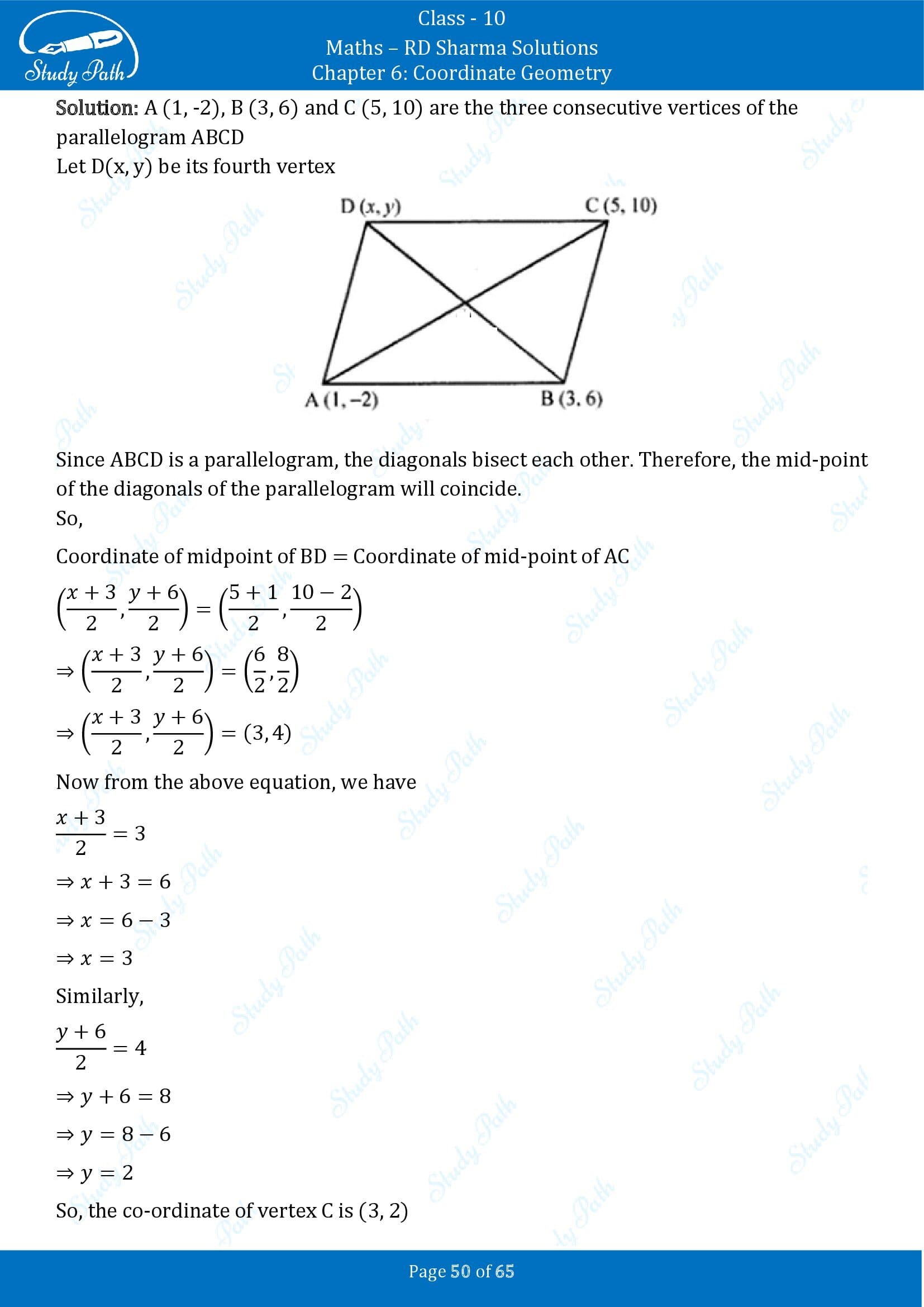 RD Sharma Solutions Class 10 Chapter 6 Coordinate Geometry Exercise 6.3 00050