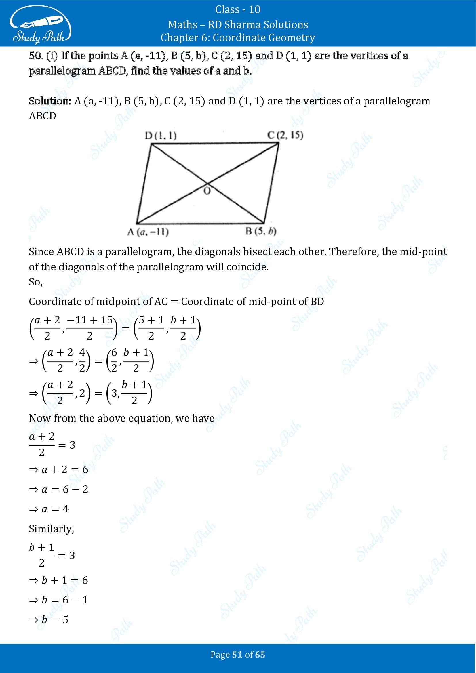 RD Sharma Solutions Class 10 Chapter 6 Coordinate Geometry Exercise 6.3 00051