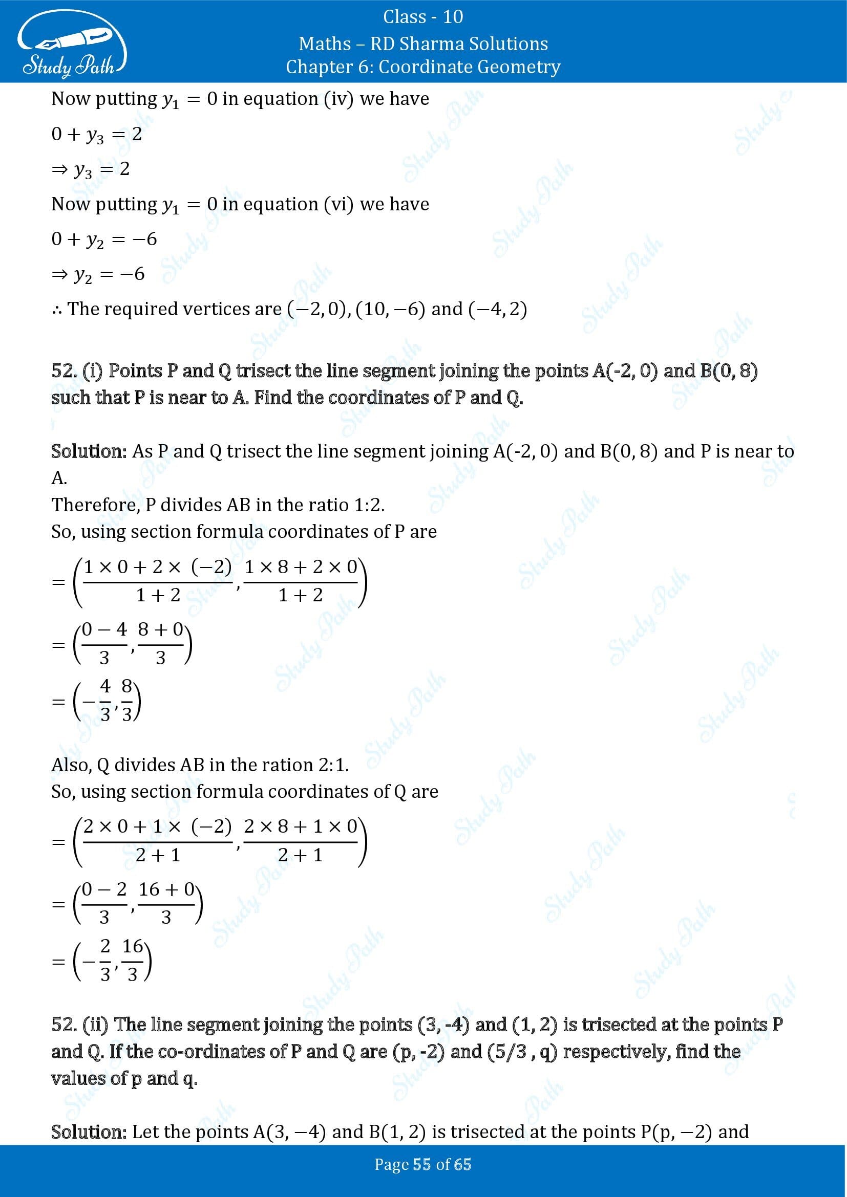 RD Sharma Solutions Class 10 Chapter 6 Coordinate Geometry Exercise 6.3 00055