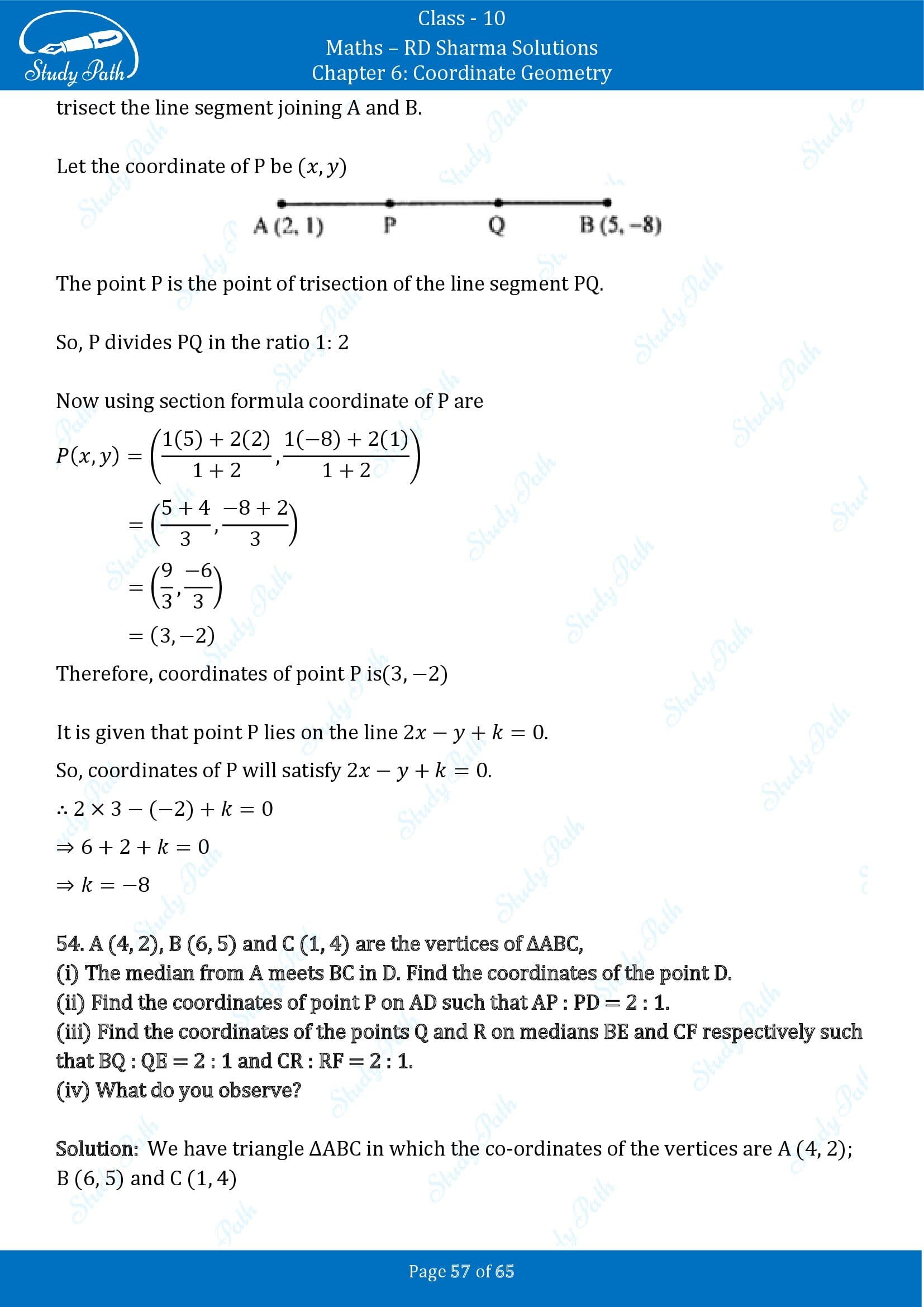 RD Sharma Solutions Class 10 Chapter 6 Coordinate Geometry Exercise 6.3 00057