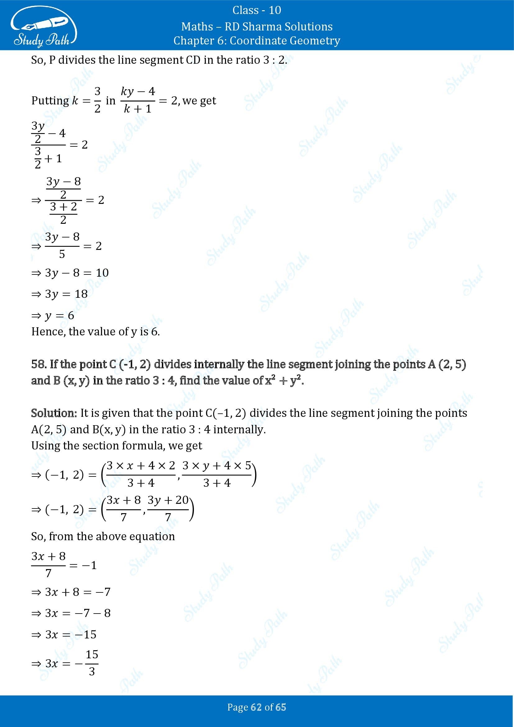 RD Sharma Solutions Class 10 Chapter 6 Coordinate Geometry Exercise 6.3 00062