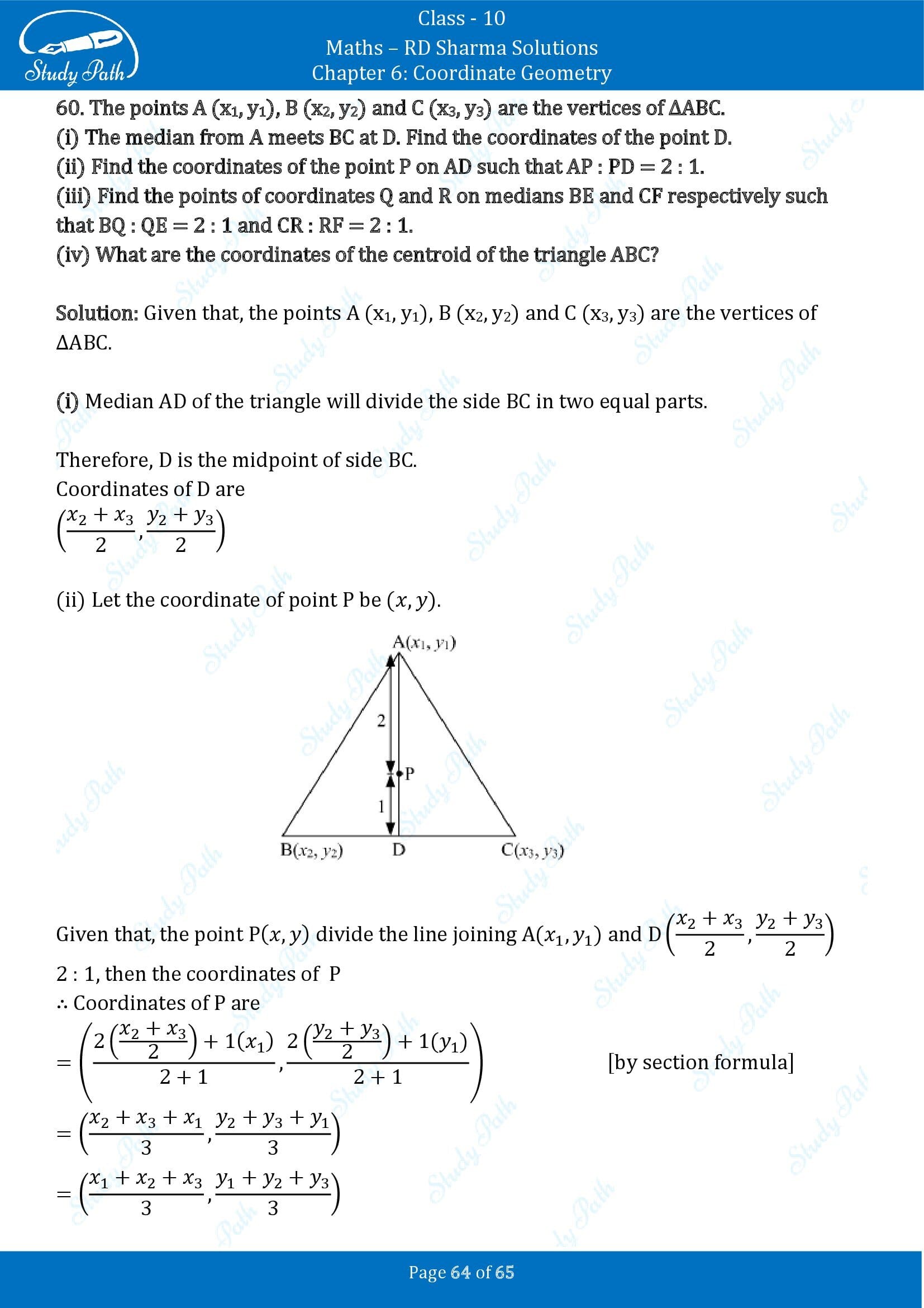 RD Sharma Solutions Class 10 Chapter 6 Coordinate Geometry Exercise 6.3 00064