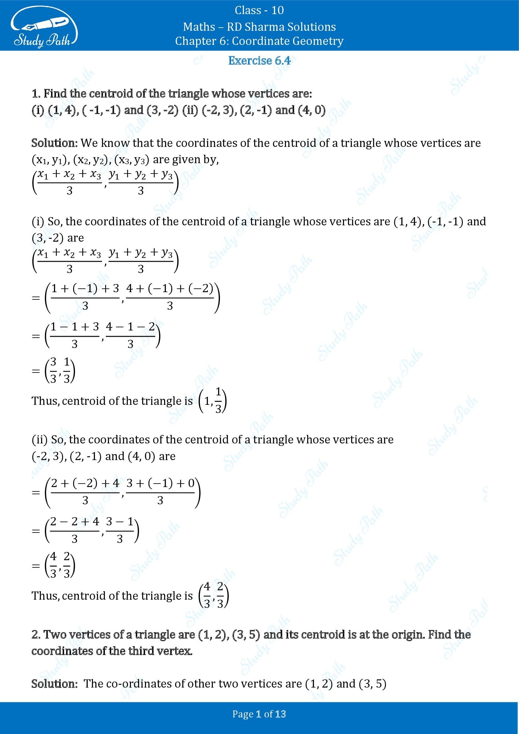 RD Sharma Solutions Class 10 Chapter 6 Coordinate Geometry Exercise 6.4 00001