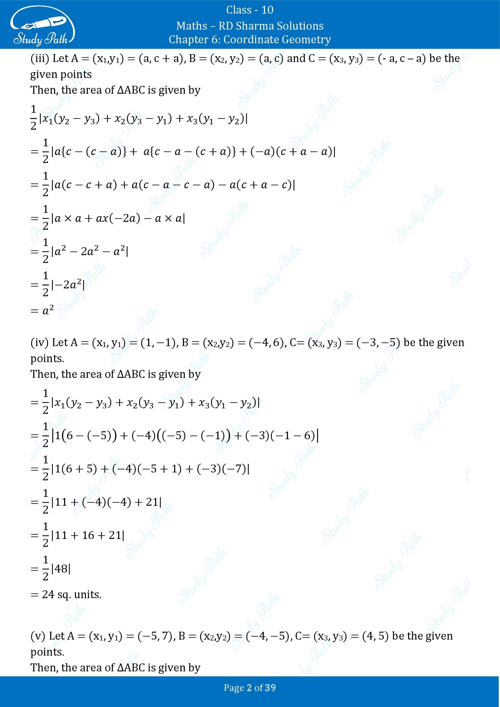 RD Sharma Solutions Class 10 Chapter 6 Coordinate Geometry Exercise 6.5 0002